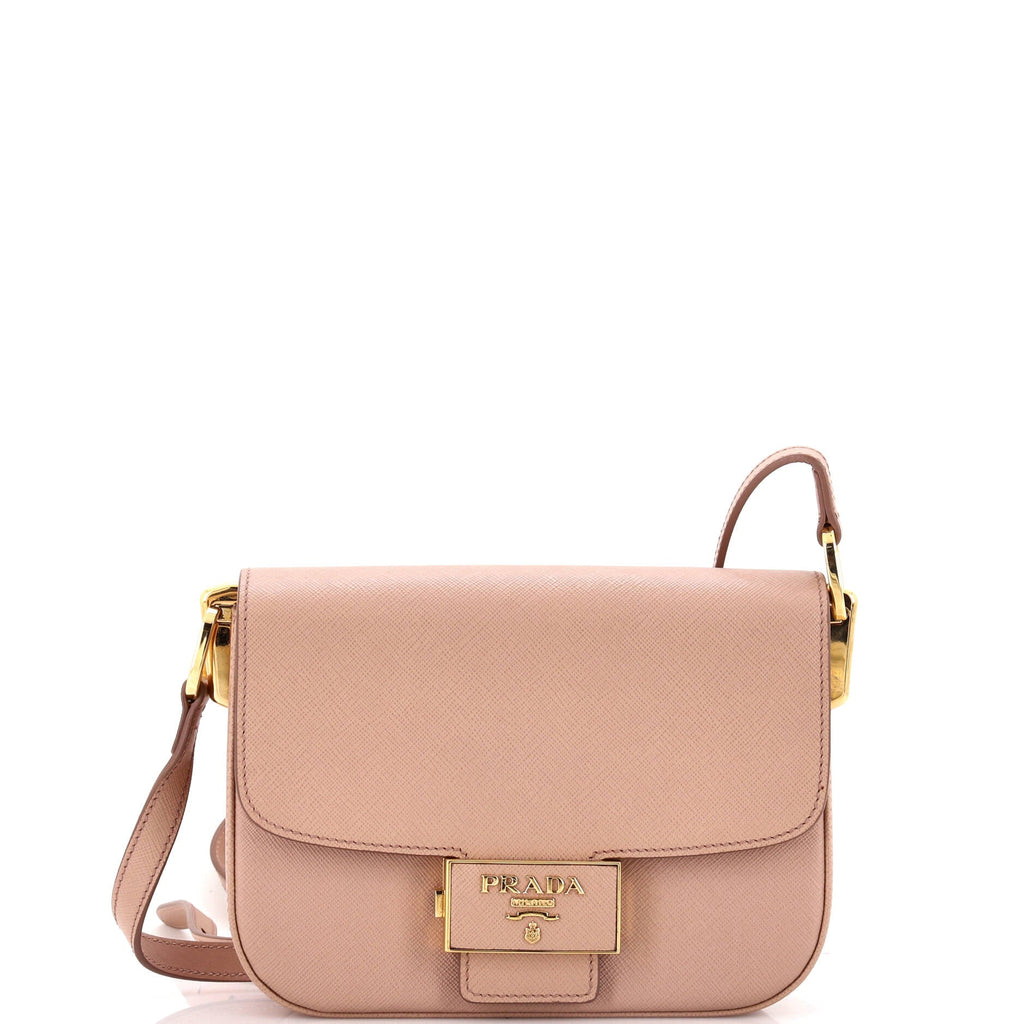 Embleme Flap Bag Saffiano Leather Small