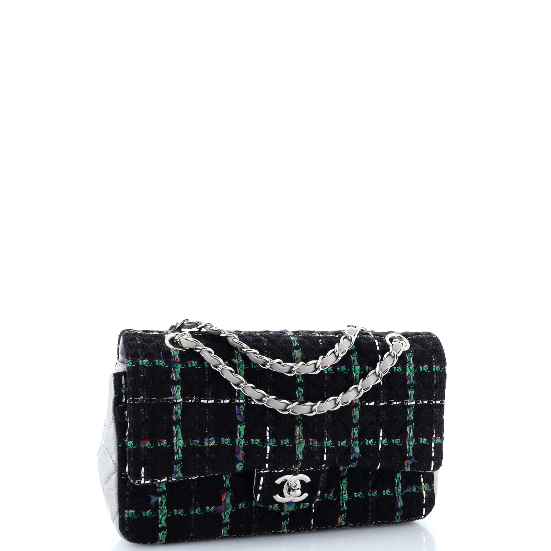 Classic Double Flap Bag Tweed and Quilted Lambskin Medium