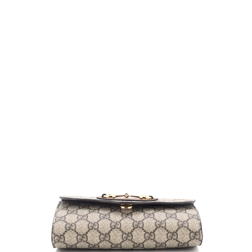 Horsebit 1955 Curved Flap Shoulder Bag GG Coated Canvas Mini