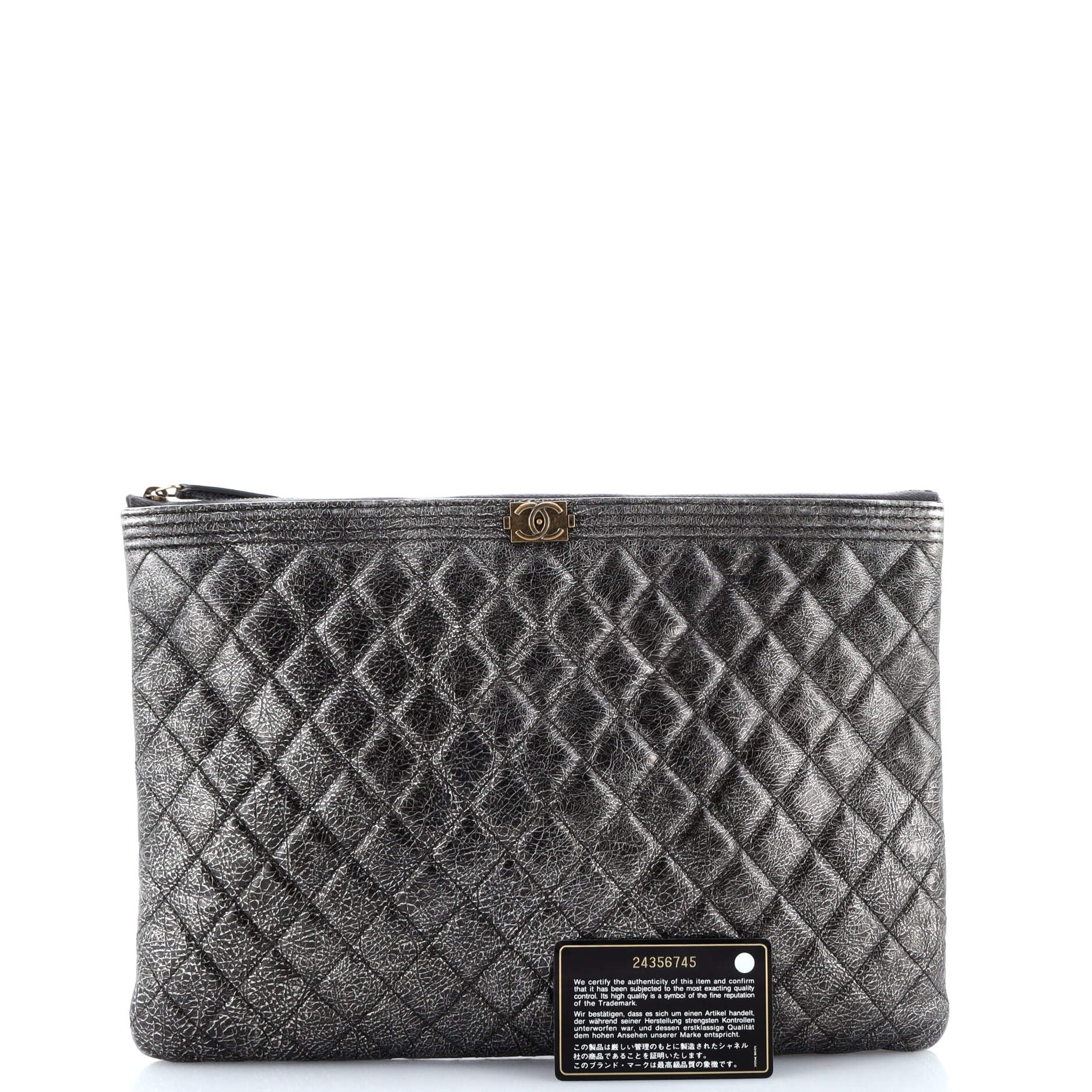 Boy O Case Clutch Quilted Calfskin Large
