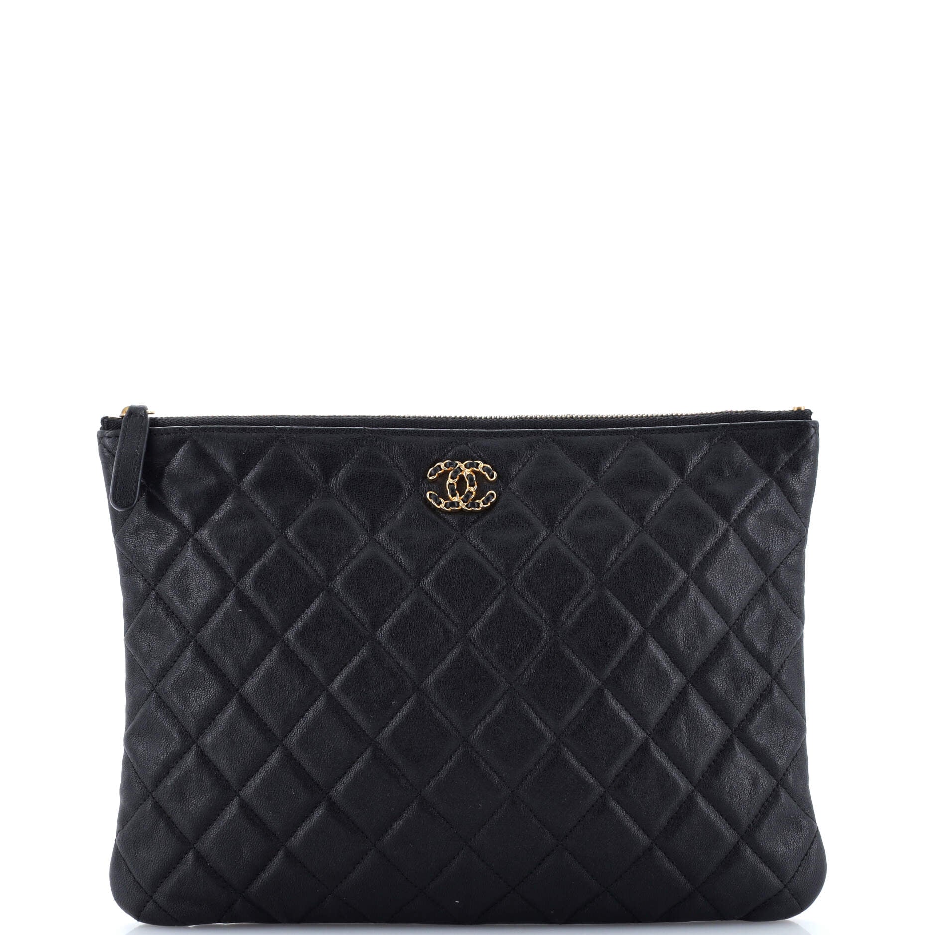 Chain Infinity O Case Clutch Quilted Goatskin Medium