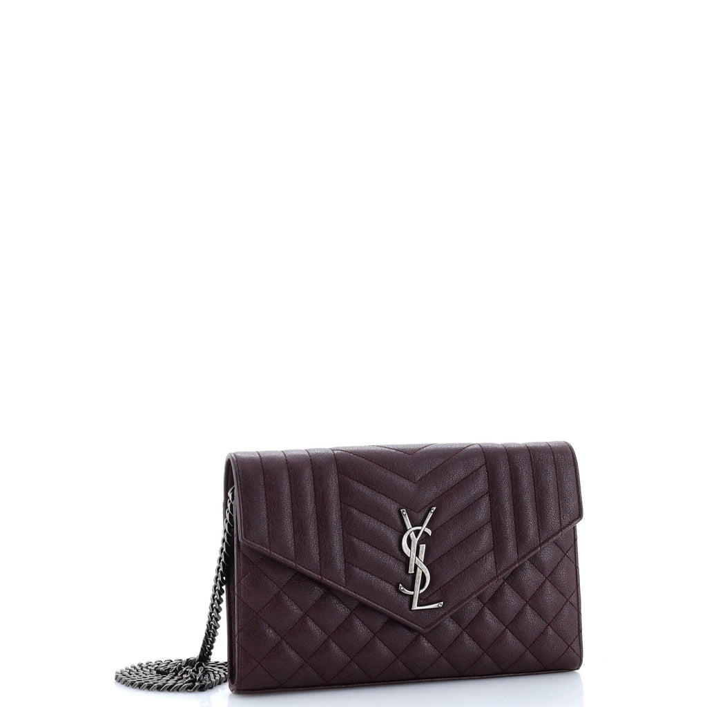Classic Monogram Chain Wallet Mixed Matelasse Leather Medium