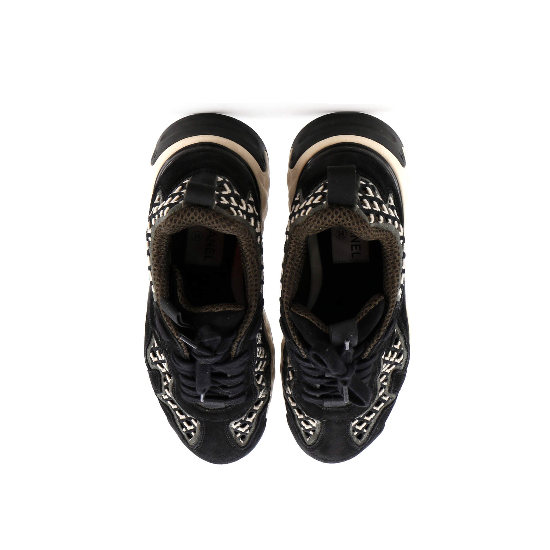 Women's CC Embroidery Sneakers Calfskin and Suede
