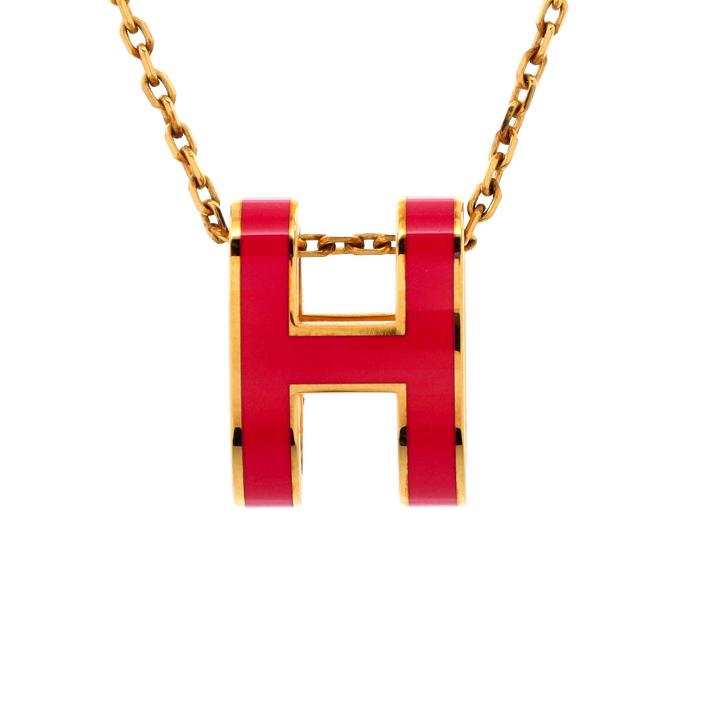 Pop H Pendant Chain Necklace Metal and Enamel