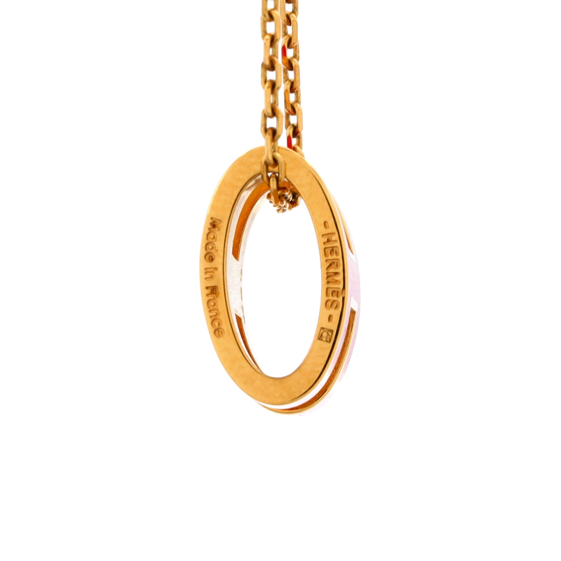 Pop H Pendant Chain Necklace Metal and Enamel