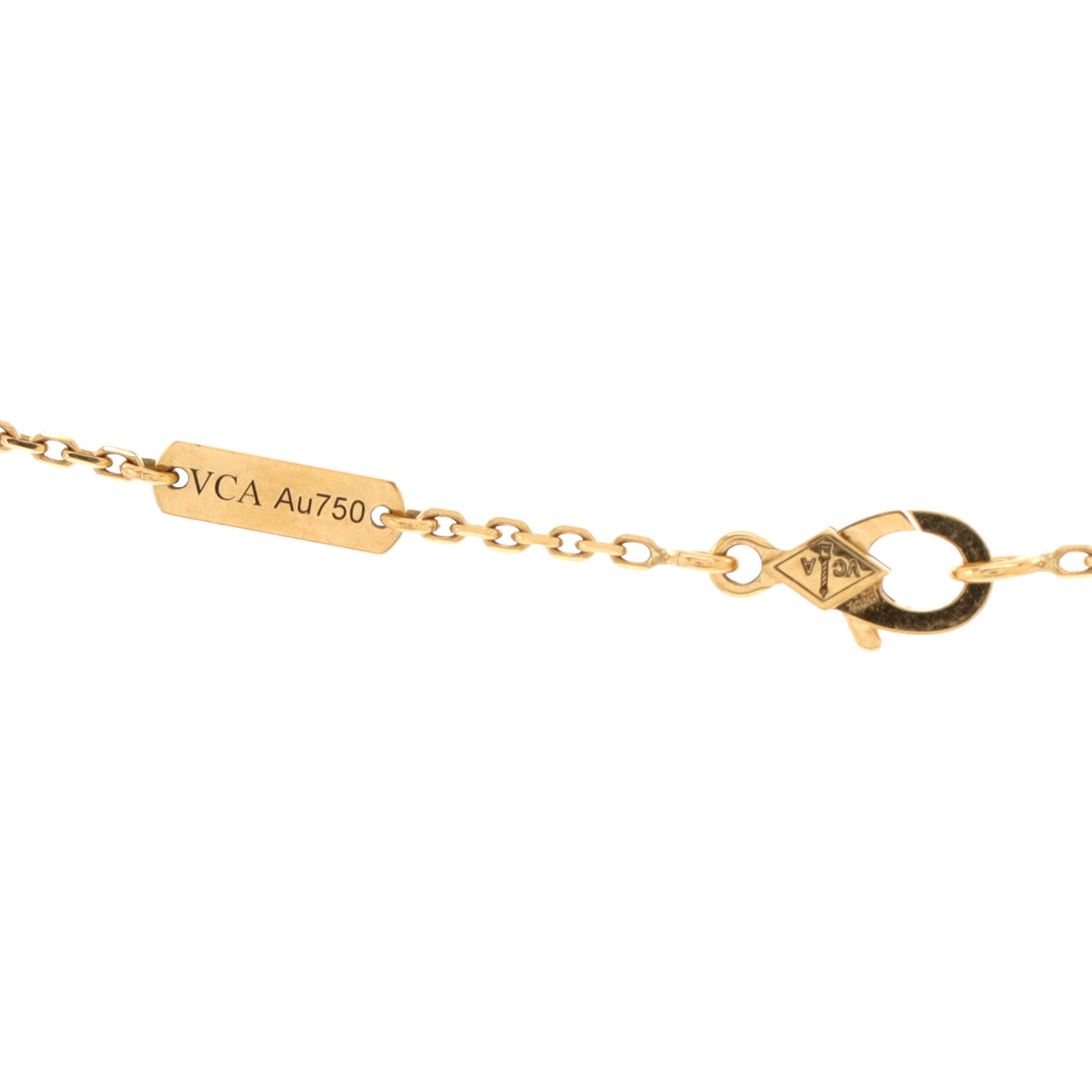 Vintage Alhambra Pendant Necklace 18K Yellow Gold and Onyx