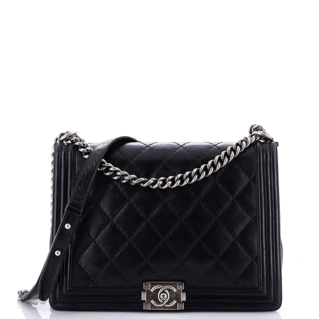 Boy Flap Bag Quilted Calfskin Large