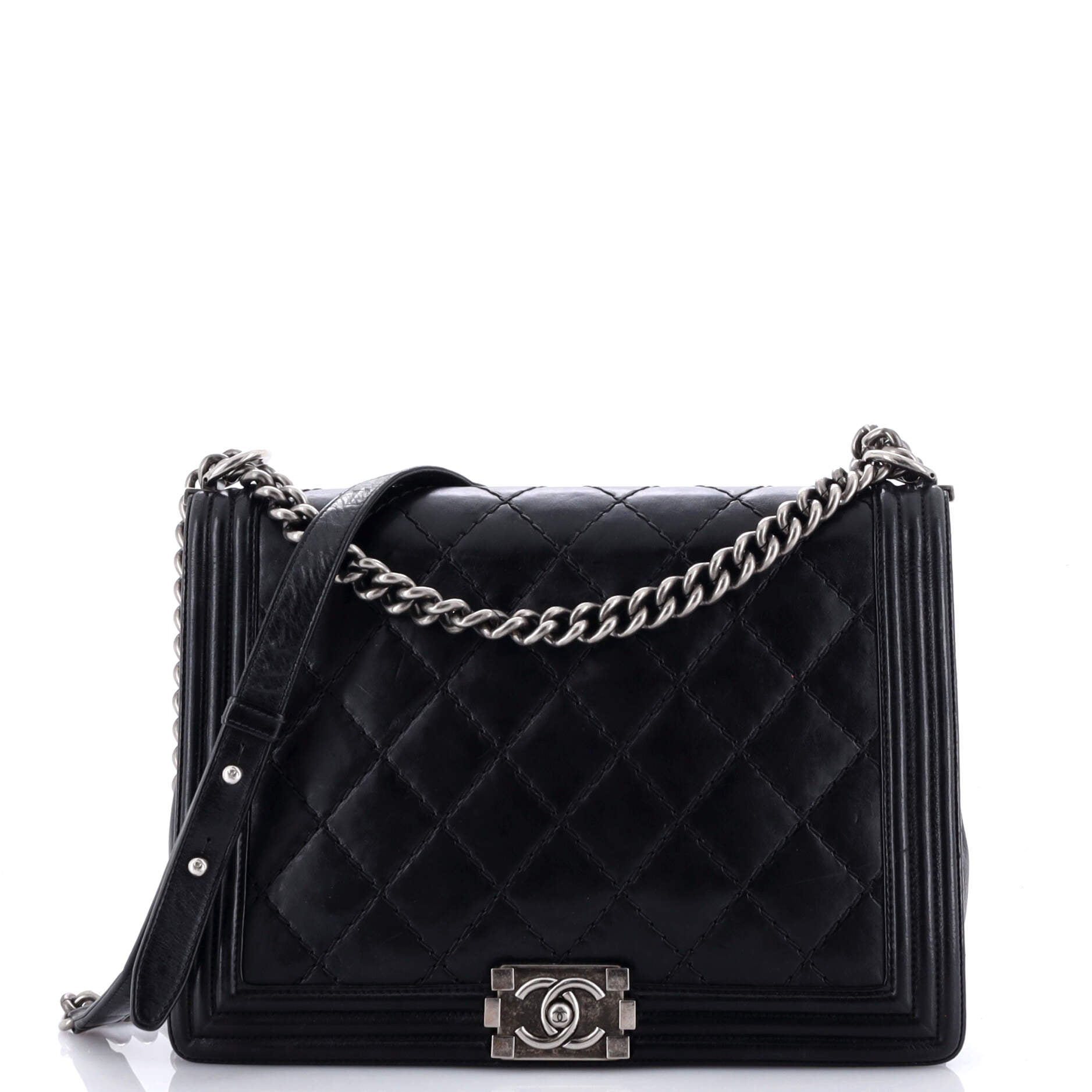 Boy Flap Bag Quilted Calfskin Large