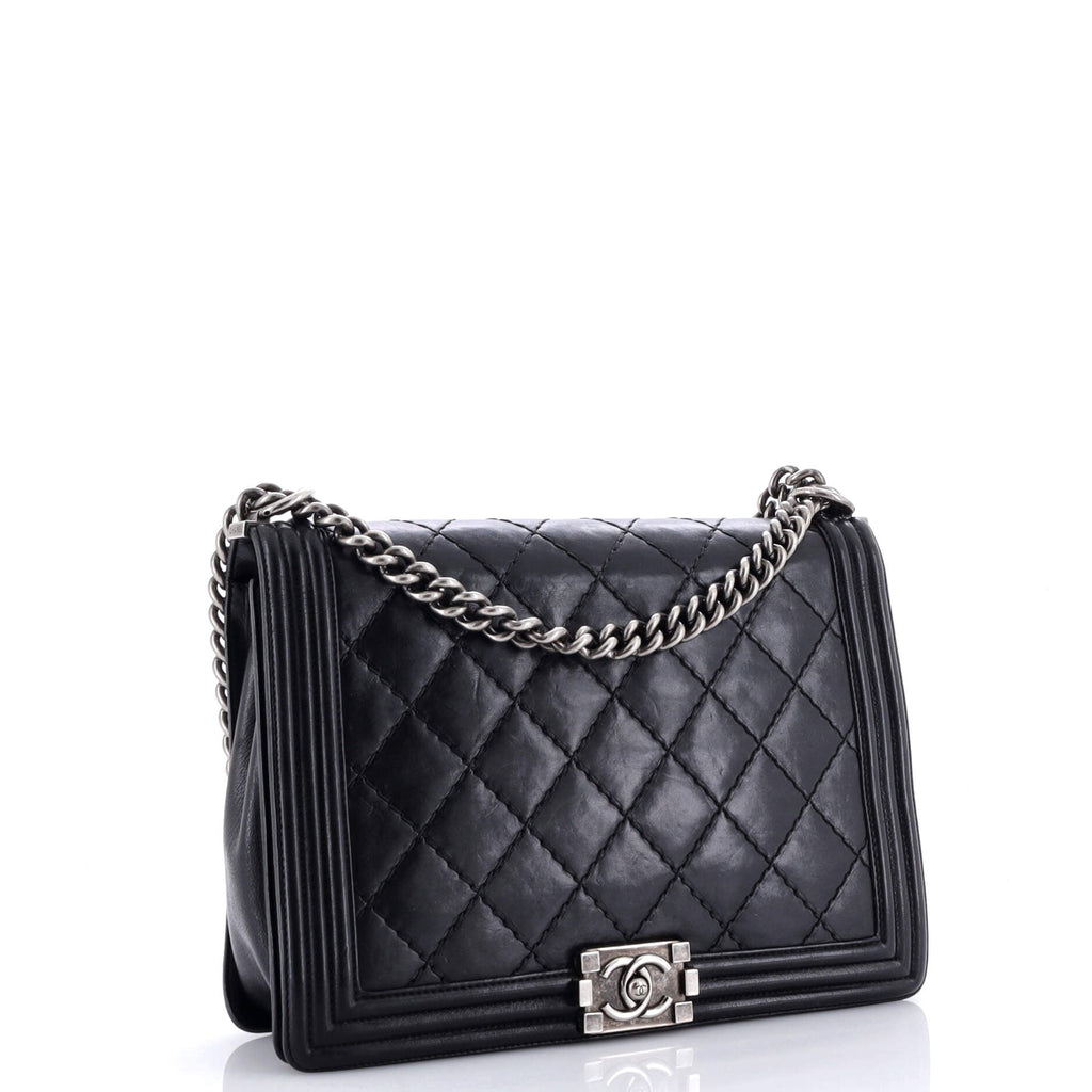 Boy Flap Bag Quilted Calfskin Large
