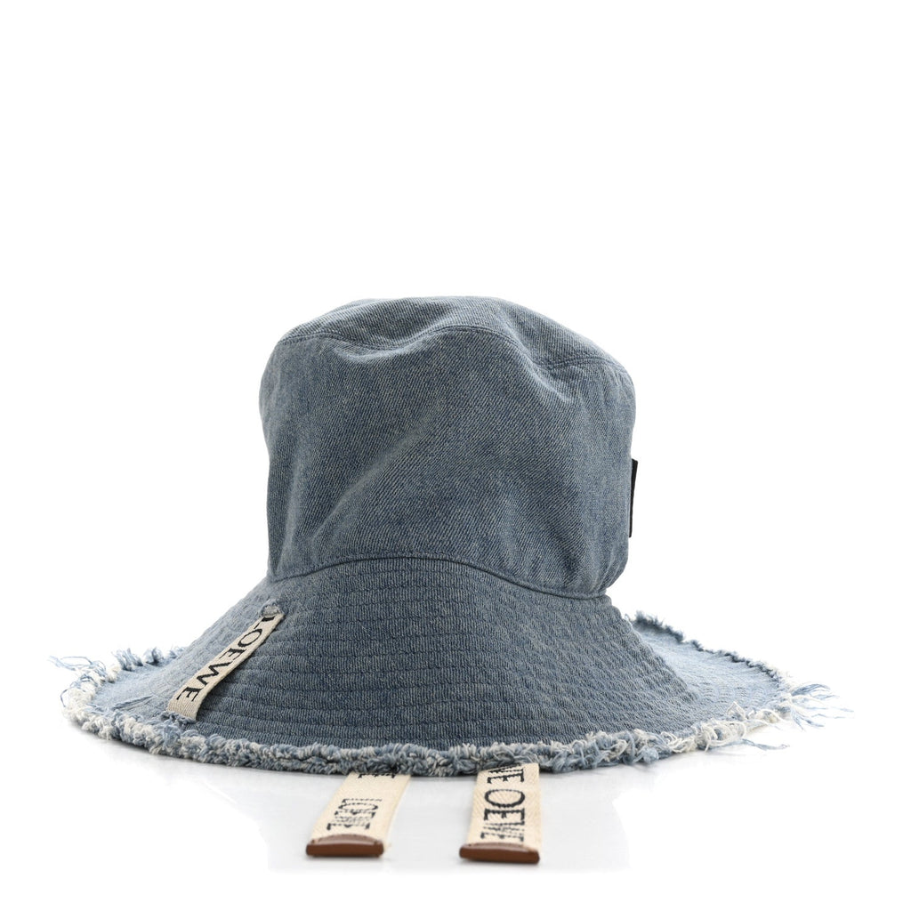 X PAULA'S IBIZA Denim Frayed Fisherman Bucket Hat 59 Blue