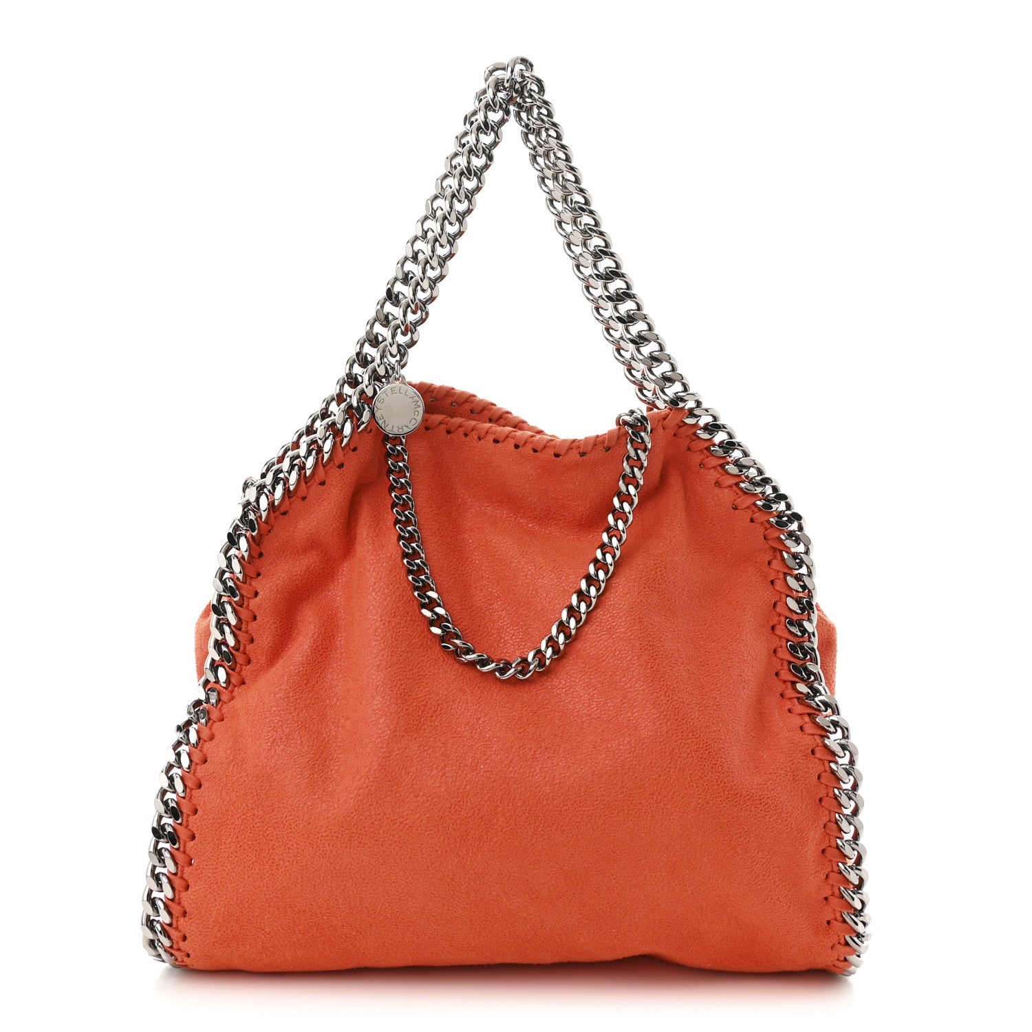 Shaggy Deer Mini Falabella Fold Over Tote Orange