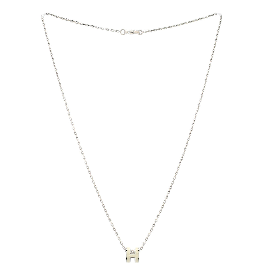 Pop H Pendant Chain Necklace Metal and Enamel Mini