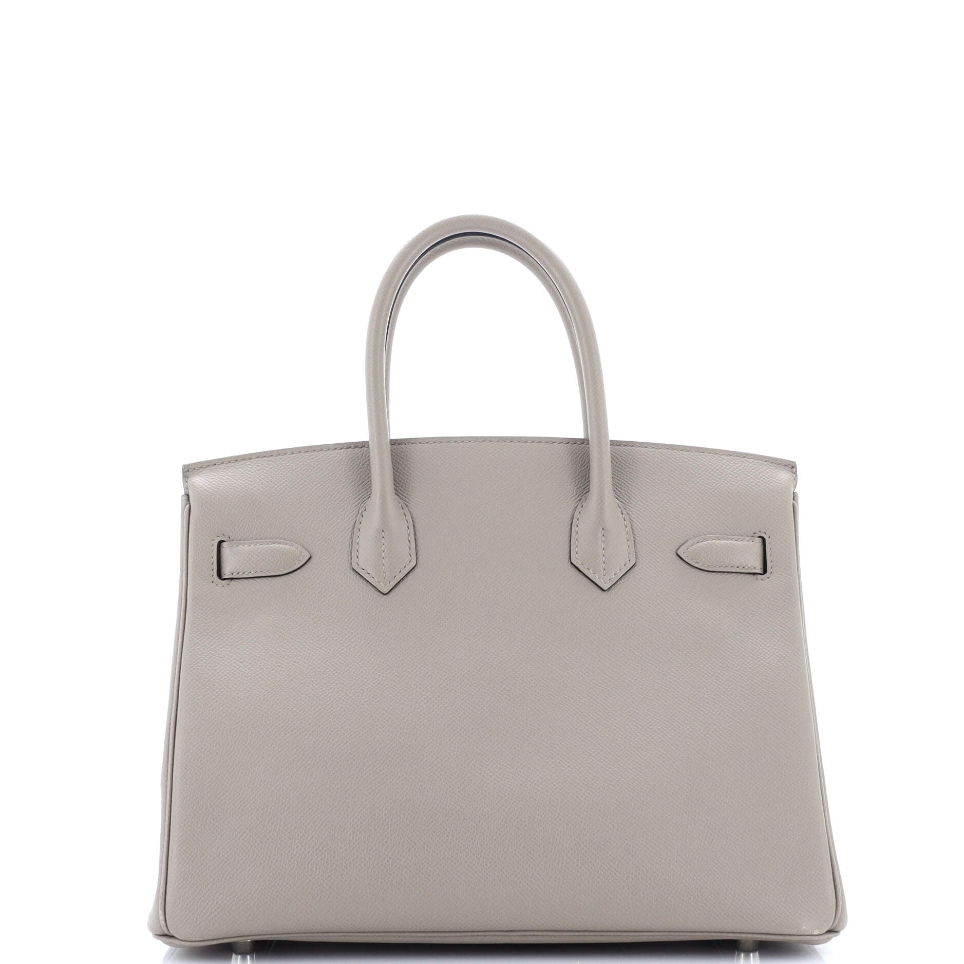 Birkin Handbag Grey Epsom with Palladium Hardware 30