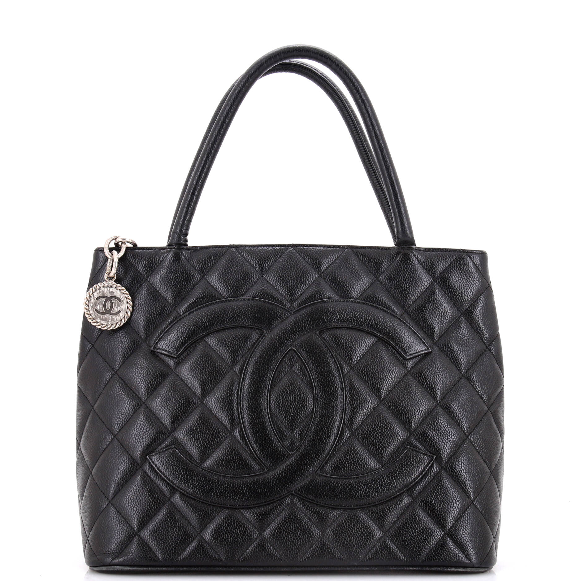 Medallion Tote Quilted Caviar