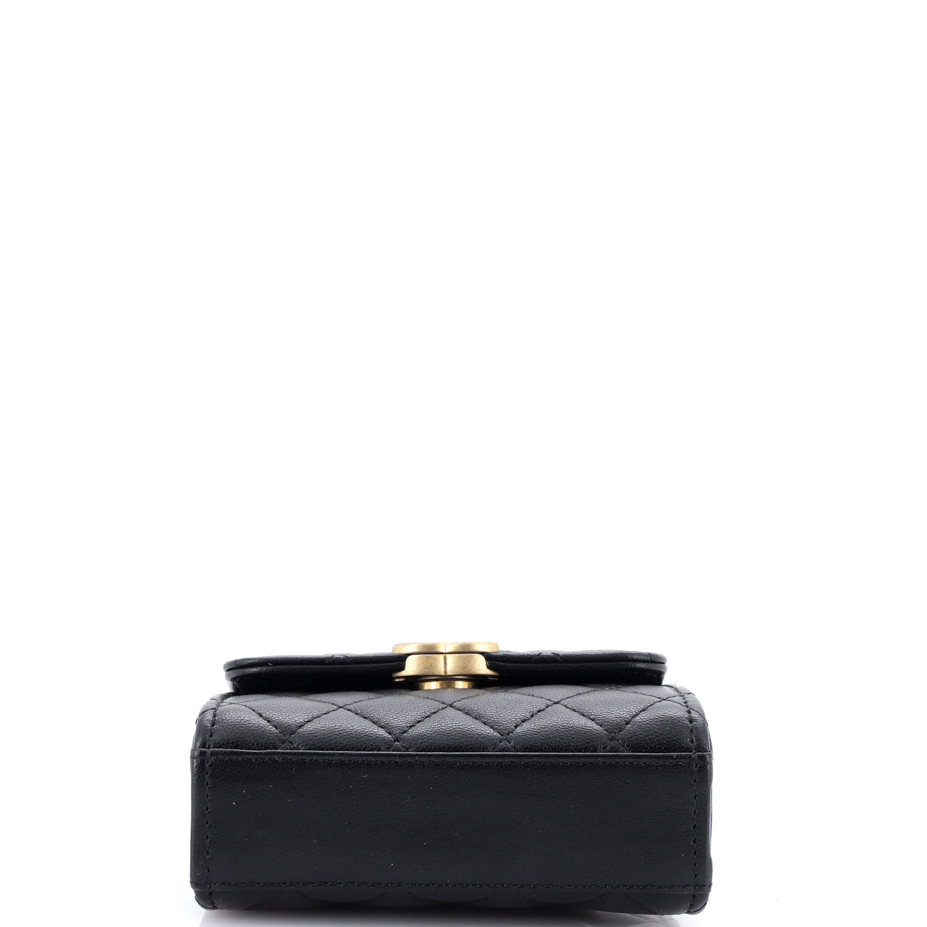 Coco Enamel Top Handle Flap Bag Quilted Lambskin Small