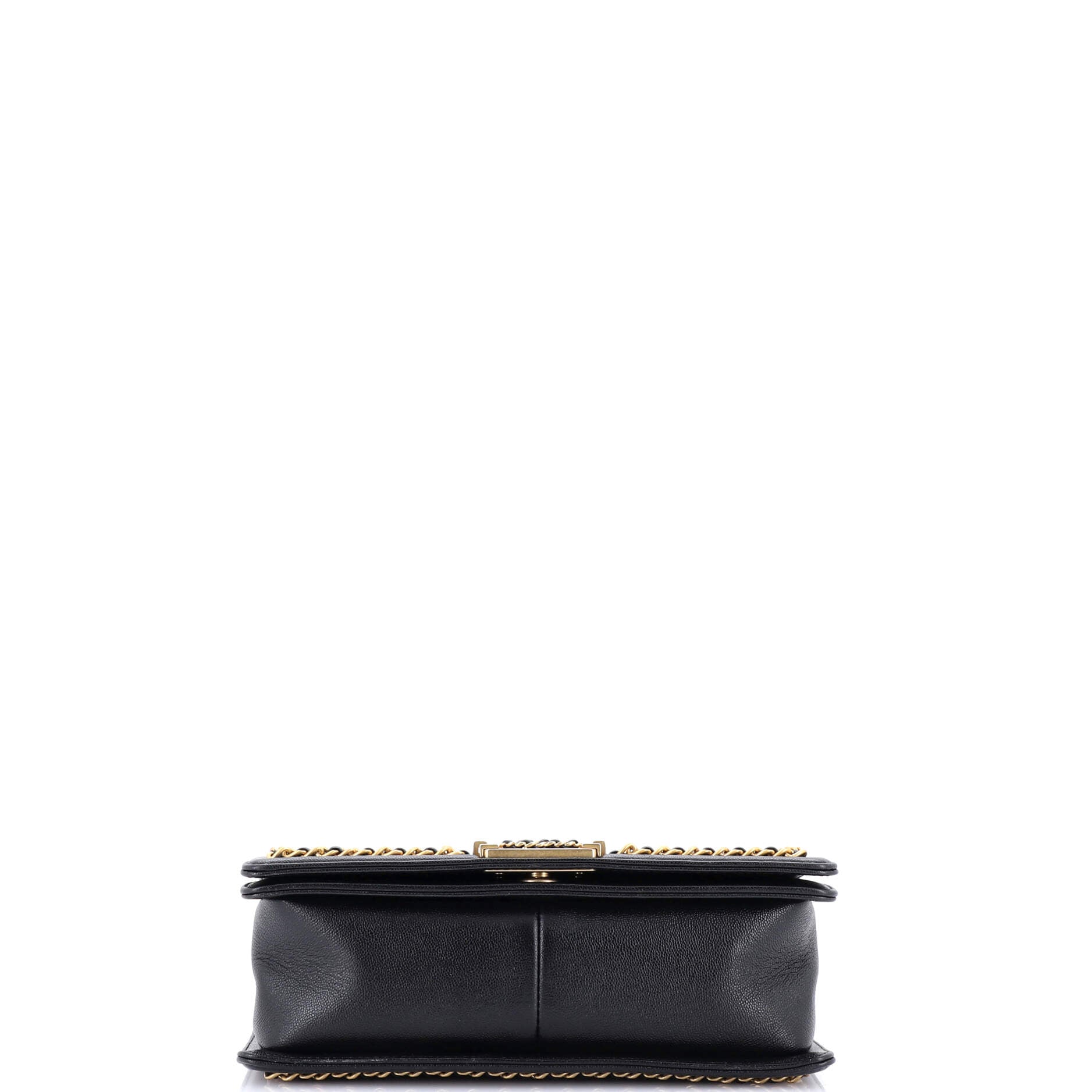 Chain Around Boy Flap Bag Quilted Caviar Old Medium