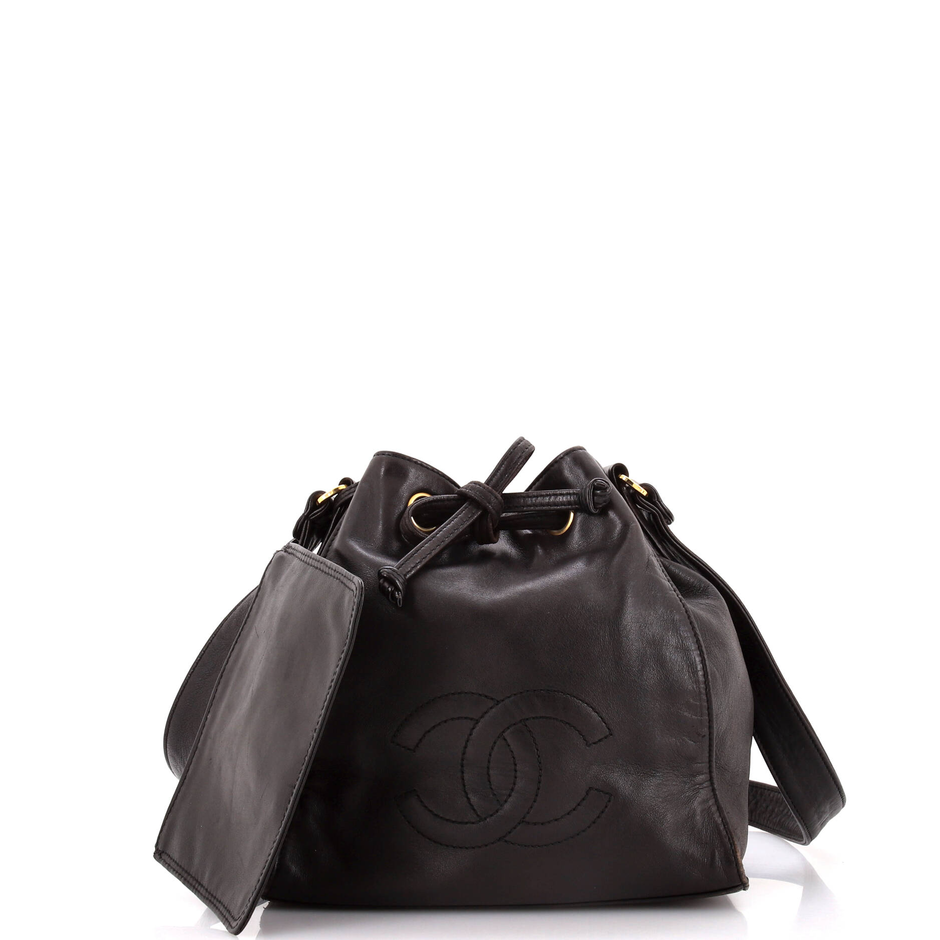 Vintage CC Drawstring Bucket Bag Caviar Small