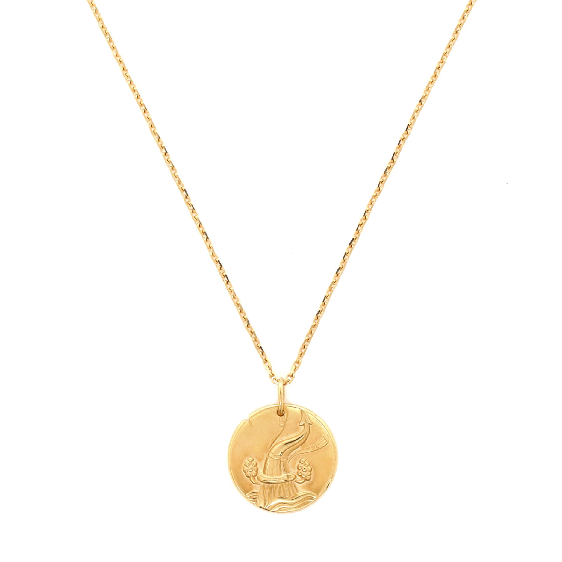 Zodiac Pendant Necklace 18K Yellow Gold