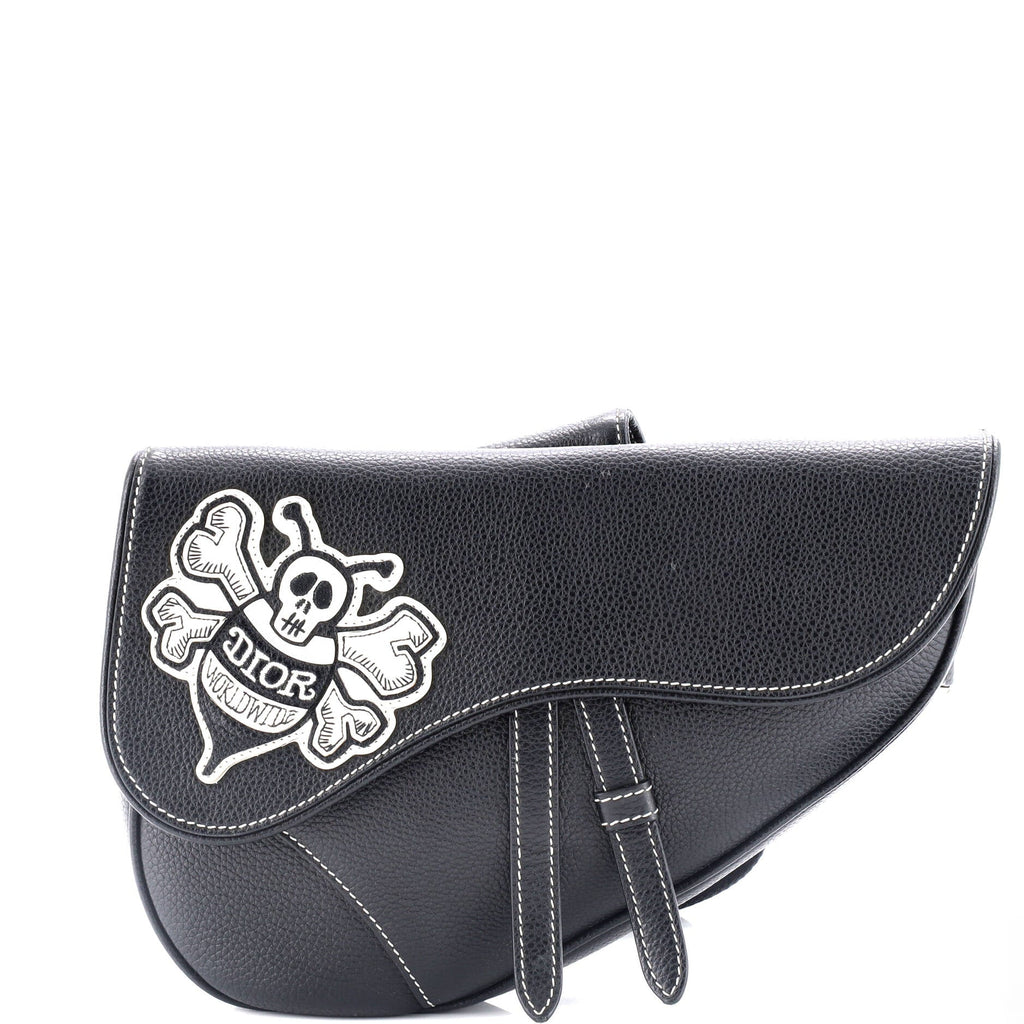 Shawn Stussy Saddle Crossbody Bag Leather with Applique