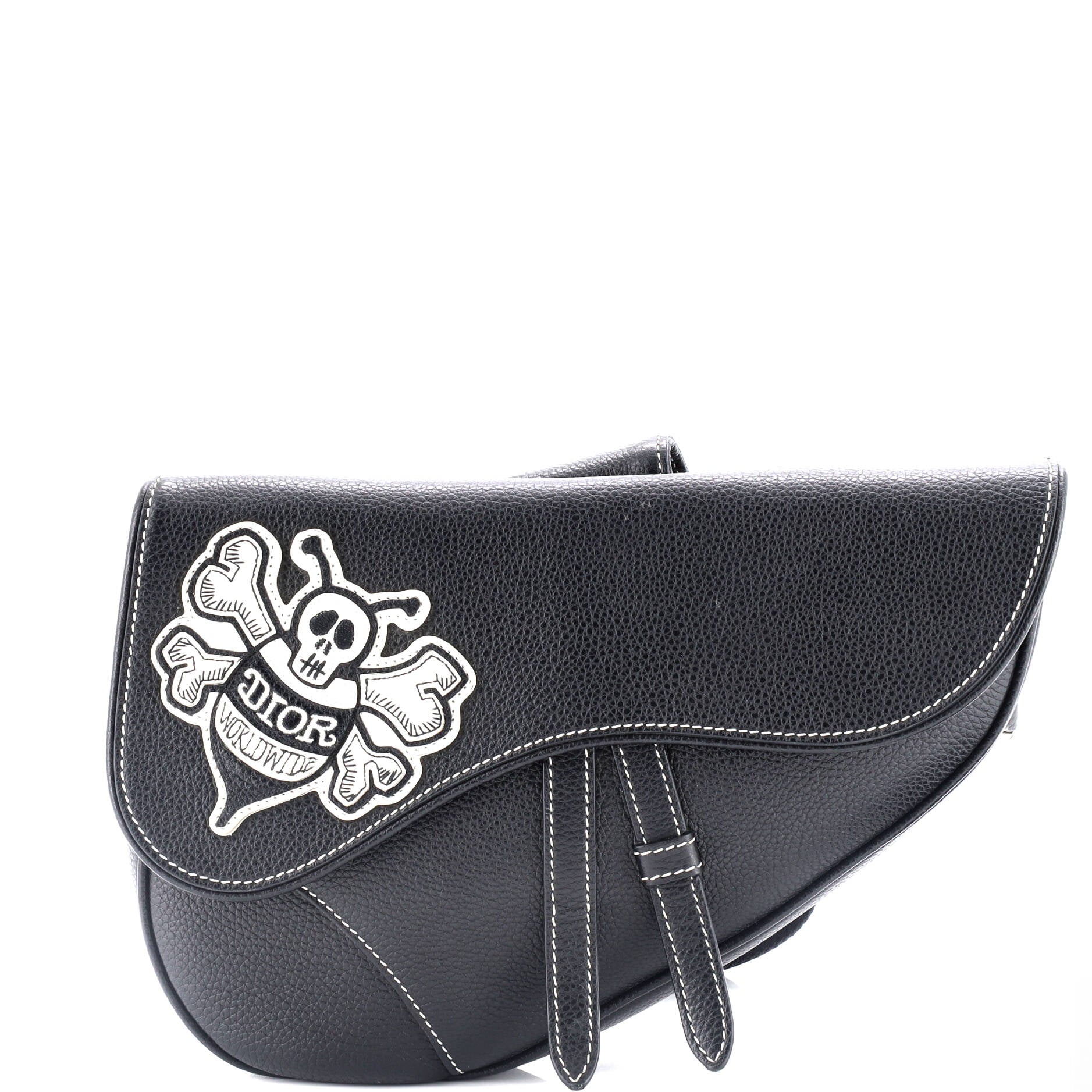 Shawn Stussy Saddle Crossbody Bag Leather with Applique