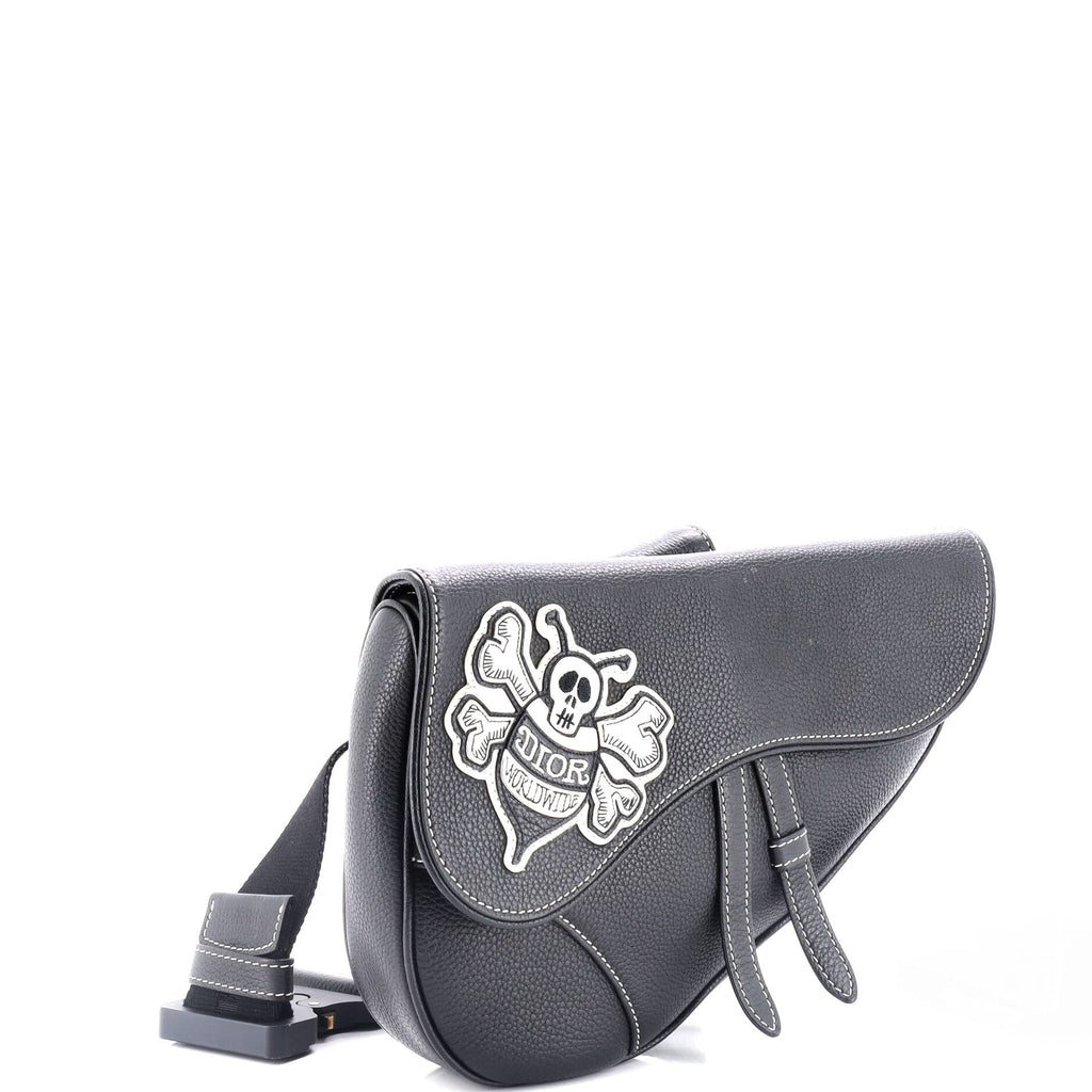 Shawn Stussy Saddle Crossbody Bag Leather with Applique