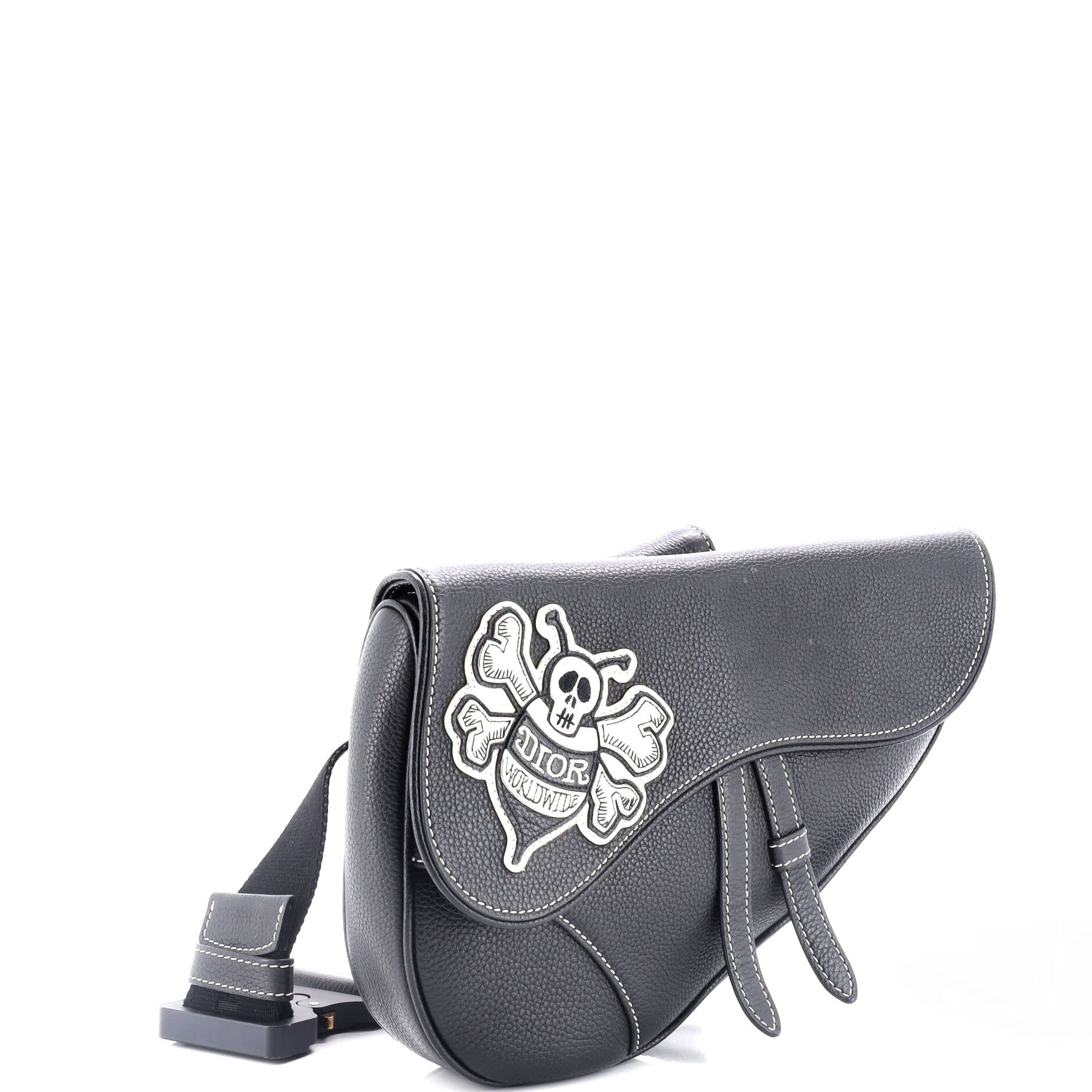 Shawn Stussy Saddle Crossbody Bag Leather with Applique