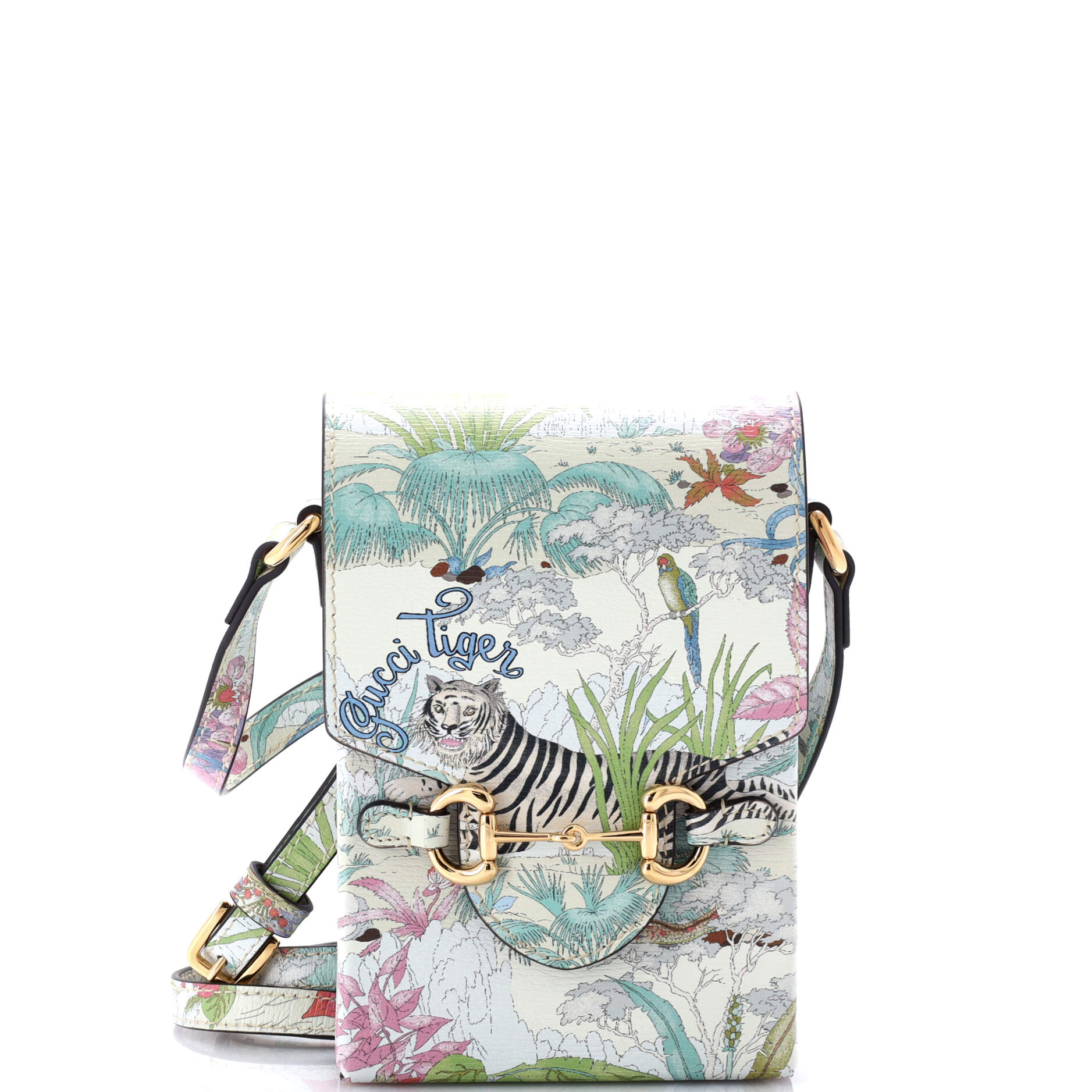 Horsebit 1955 Crossbody Bag Tiger Printed Leather Mini