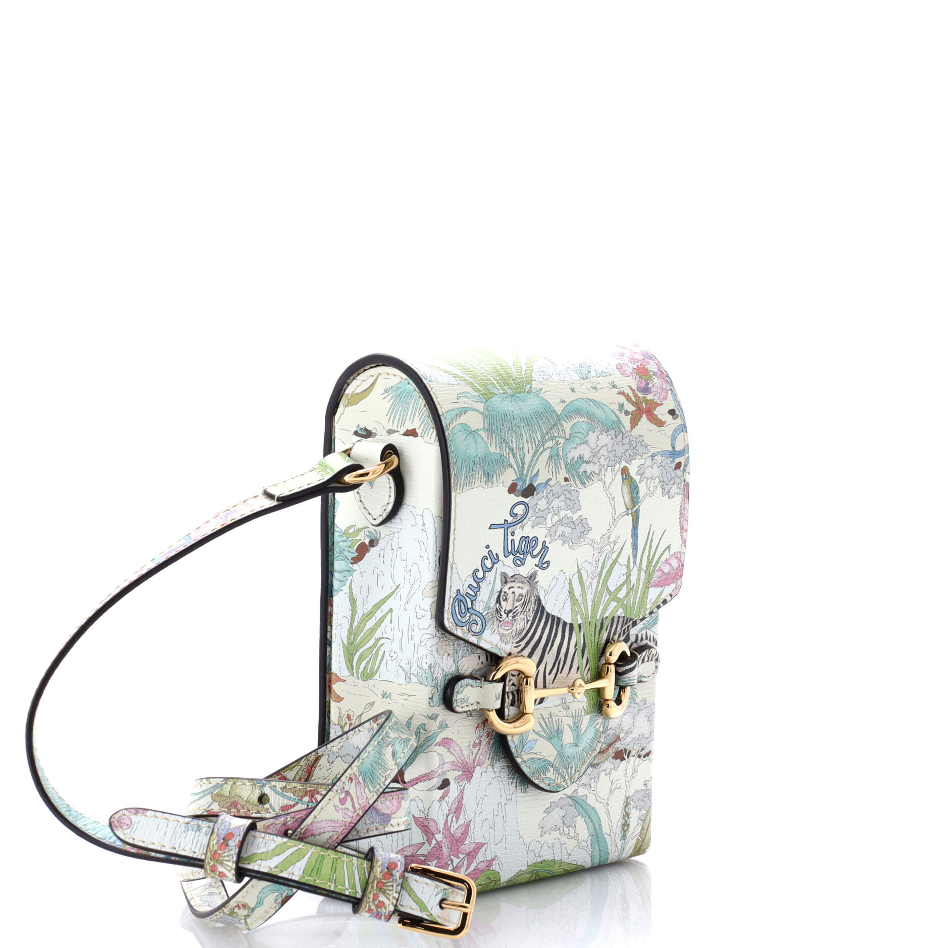 Horsebit 1955 Crossbody Bag Tiger Printed Leather Mini