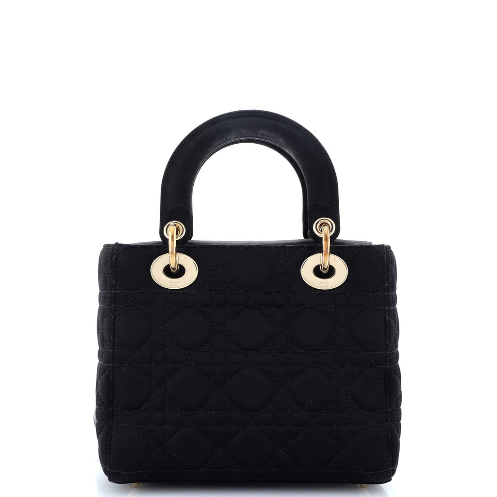 My ABCDior Lady Dior Bag Cannage Quilt Satin with Crystal Charms