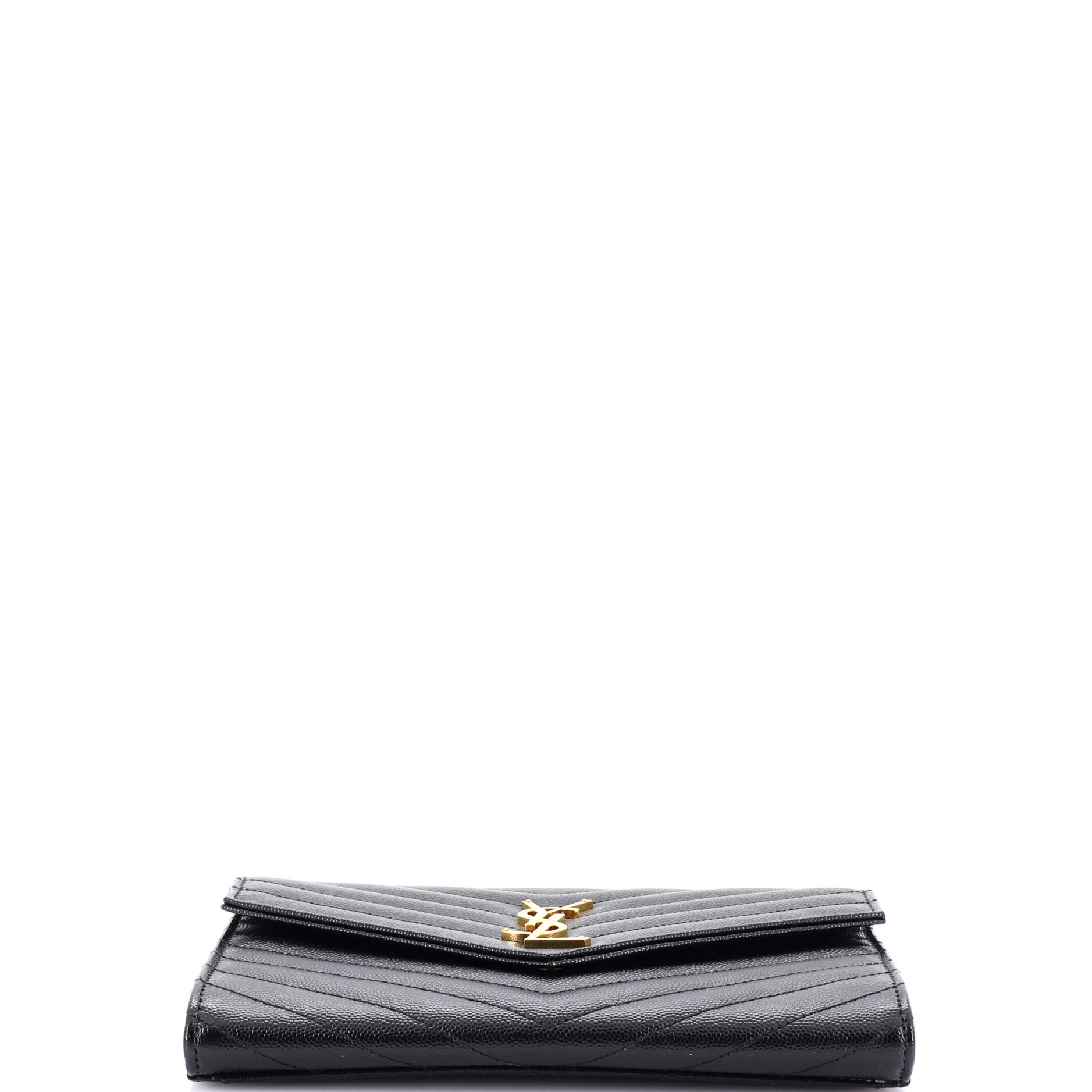 Classic Monogram Envelope Wristlet Clutch Matelasse Chevron Leather