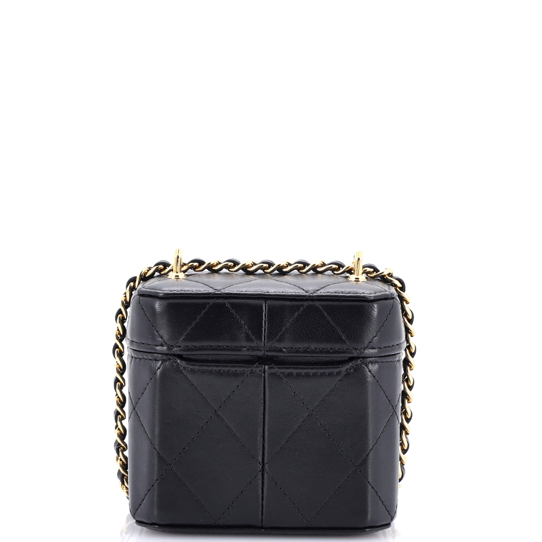 CC Turnlock Box Vanity Case with Chain Quilted Lambskin Mini