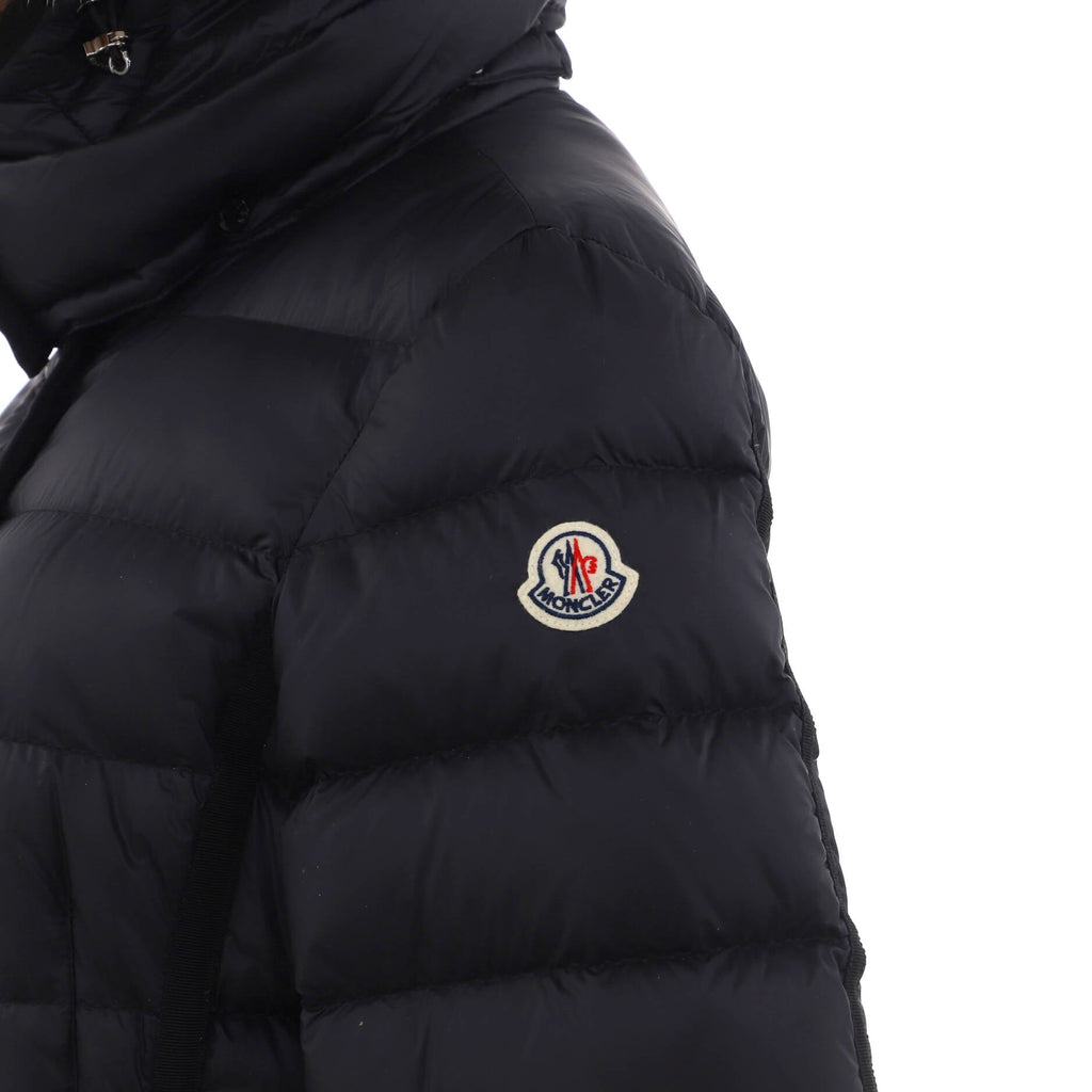 Women's Hermifur Hooded Puffer Coat Quilted Nylon with Down and Fur