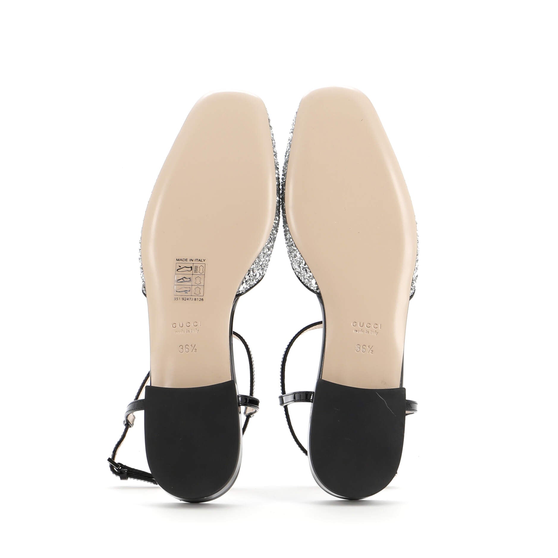 Women's GG Slingback Flats Glitter and Patent
