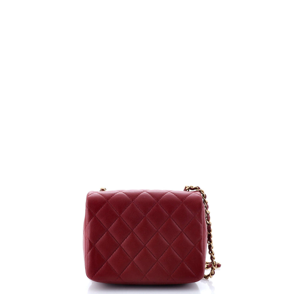 Crystal CC Full Flap Bag Quilted Lambskin Mini