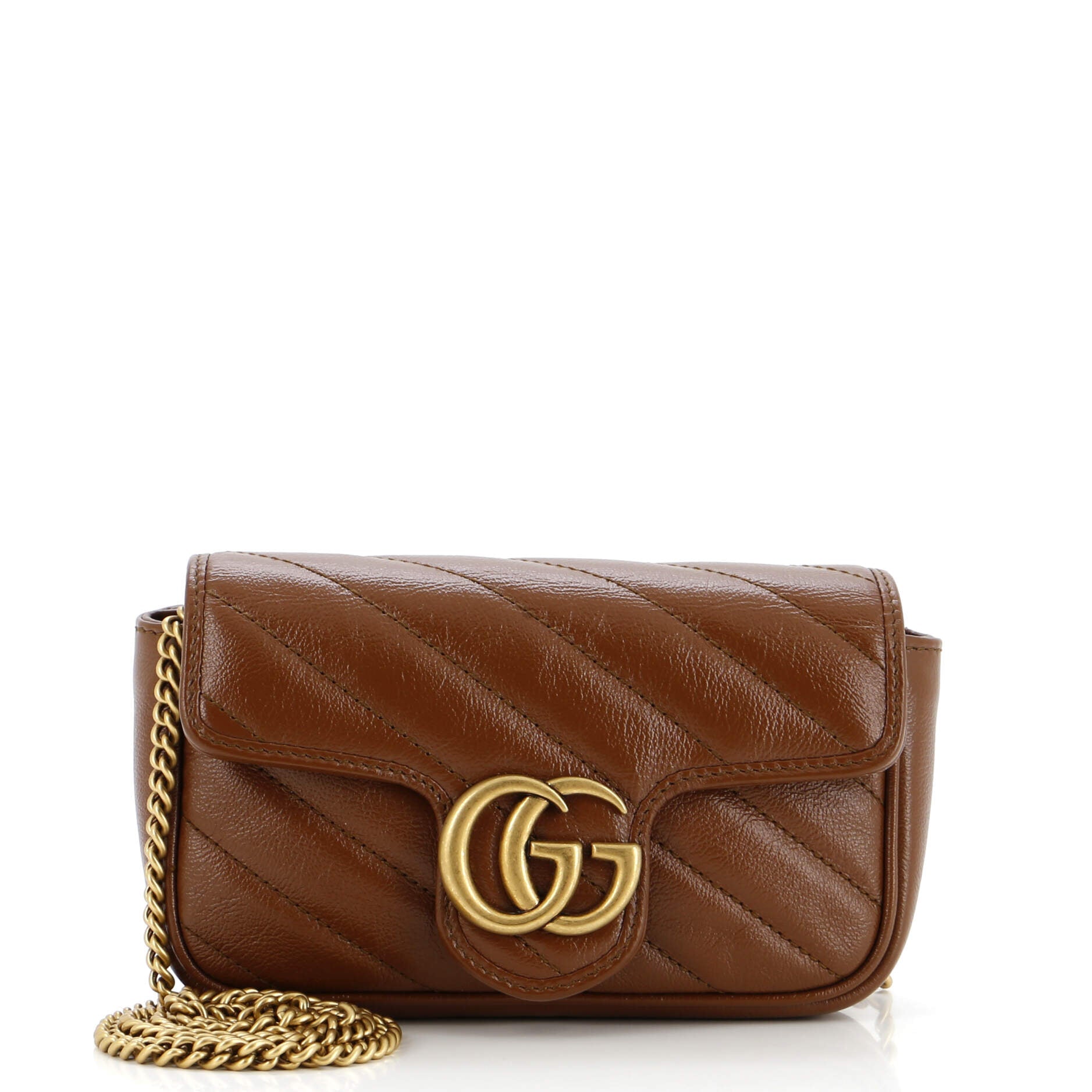 GG Marmont Flap Bag Diagonal Quilted Leather Super Mini