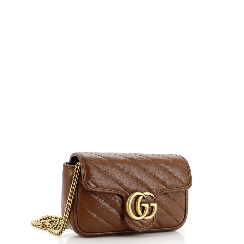 GG Marmont Flap Bag Diagonal Quilted Leather Super Mini