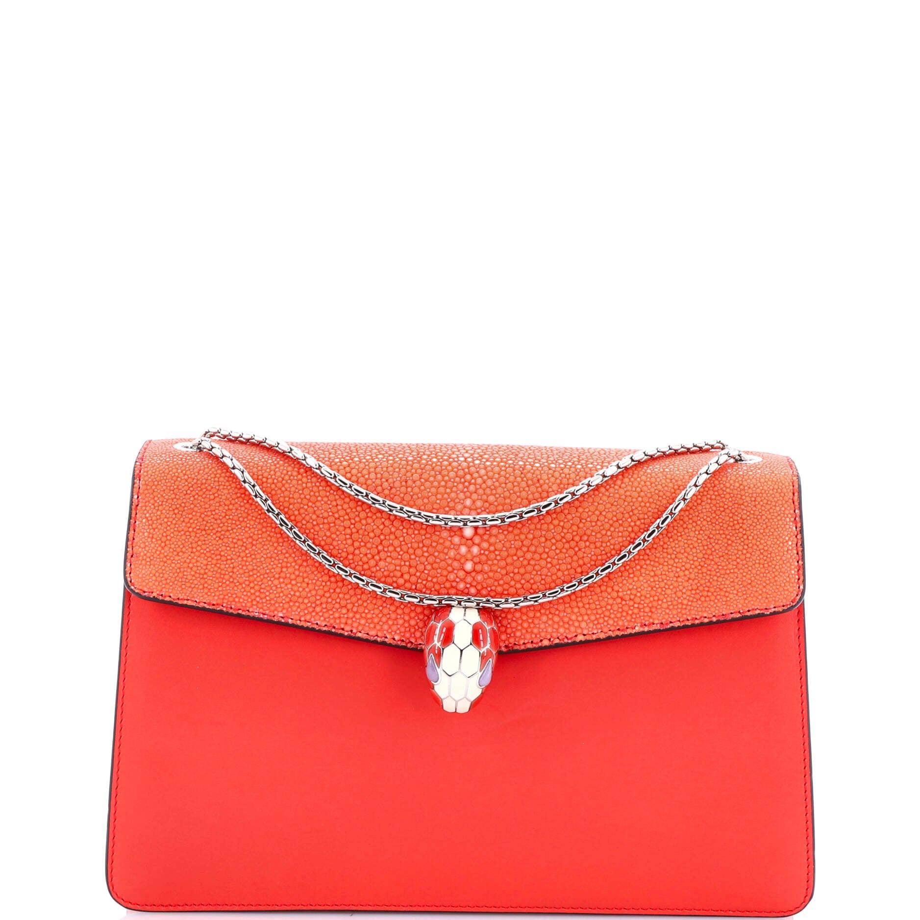 Serpenti Forever Shoulder Bag Leather and Stingray Medium