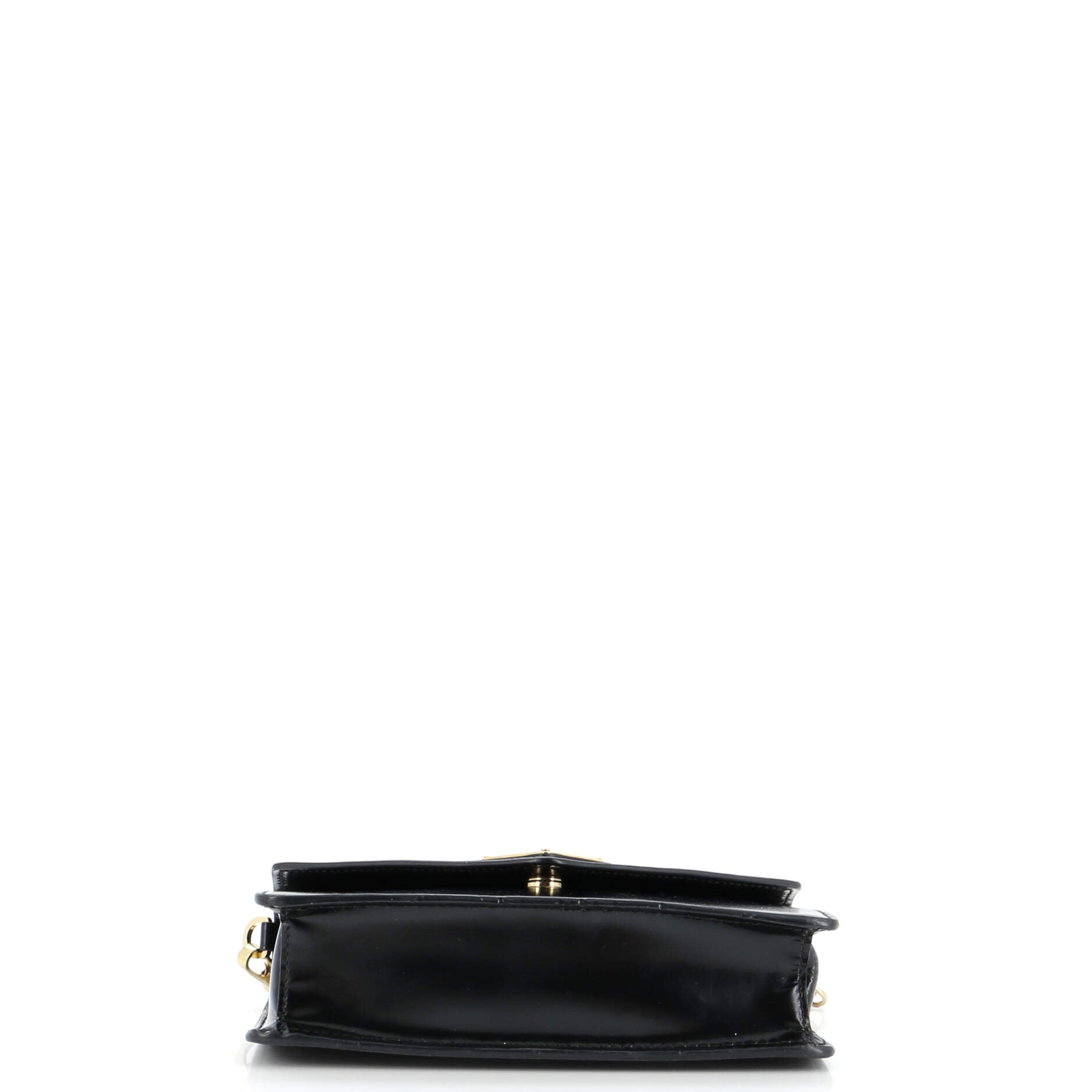 Triangle Logo Plaque Envelope Chain Shoulder Bag Saffiano Leather