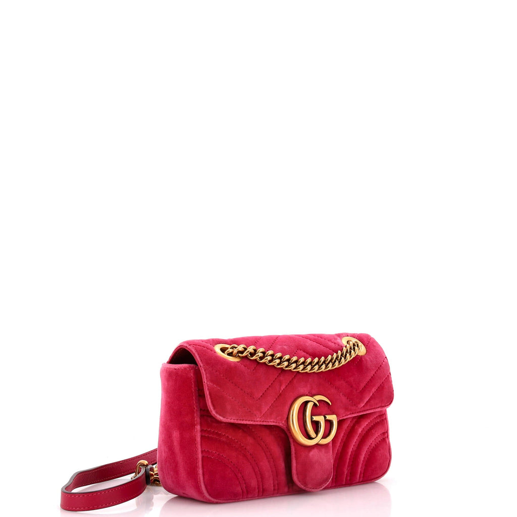 GG Marmont Flap Bag Matelasse Velvet Mini