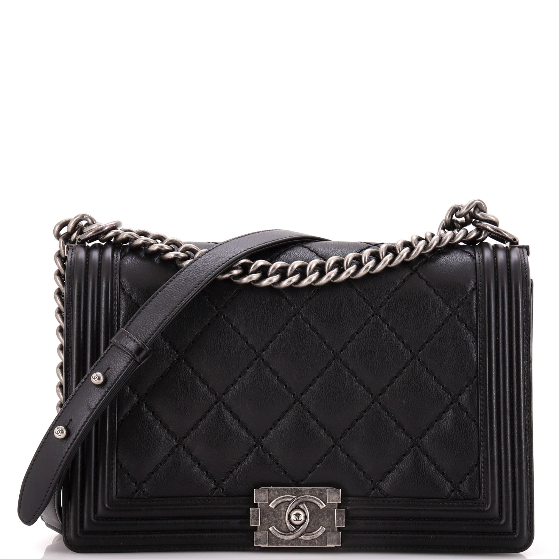 Stitch Boy Flap Bag Quilted Calfskin New Medium