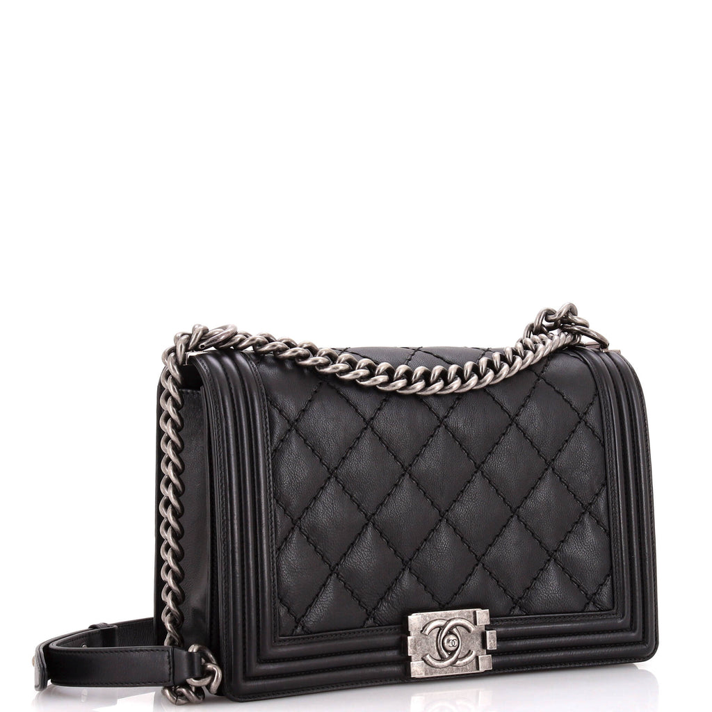 Stitch Boy Flap Bag Quilted Calfskin New Medium