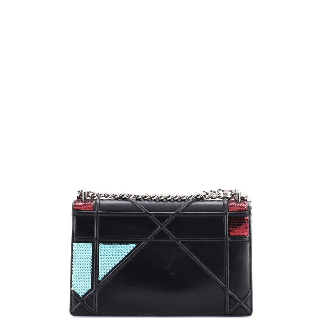 Diorama Flap Bag Sequin Embellished Lambskin Medium