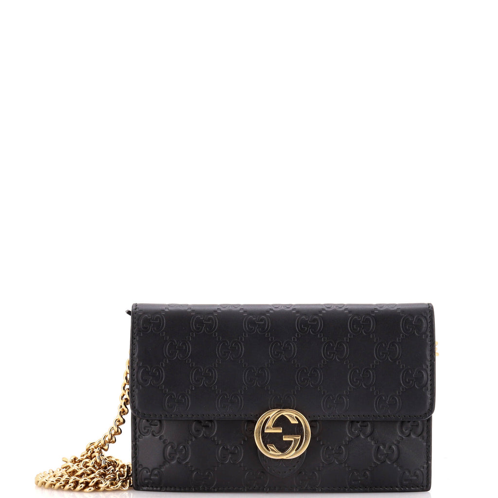 Icon Wallet on Chain Guccissima Leather
