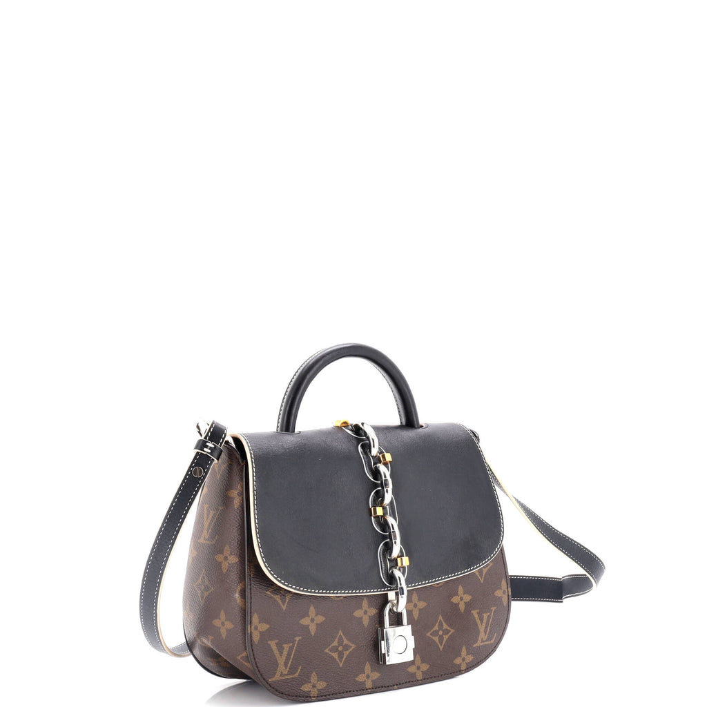 Chain It Handbag Monogram Canvas with Leather PM