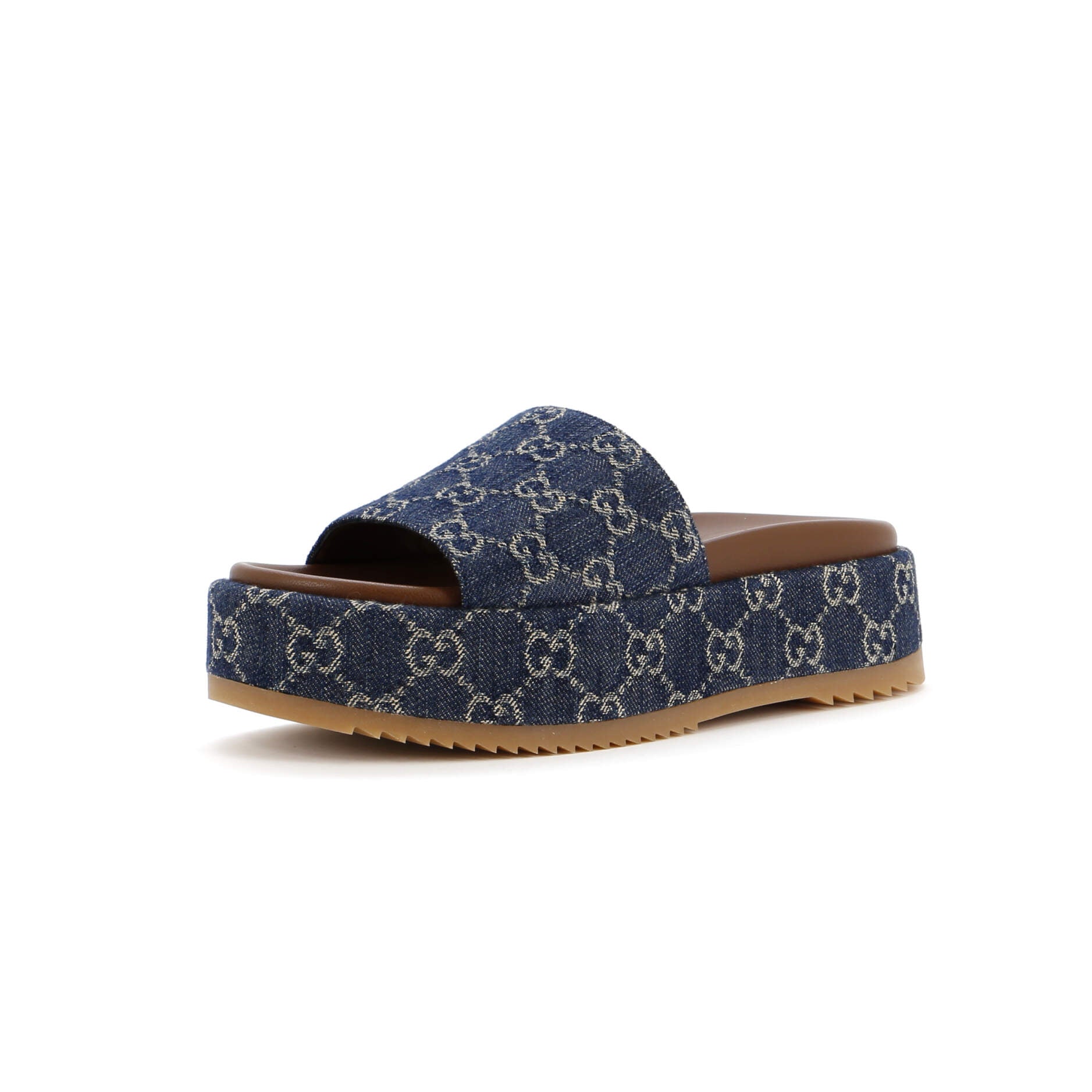 Women's Angelina Platform Slide Sandals GG Denim