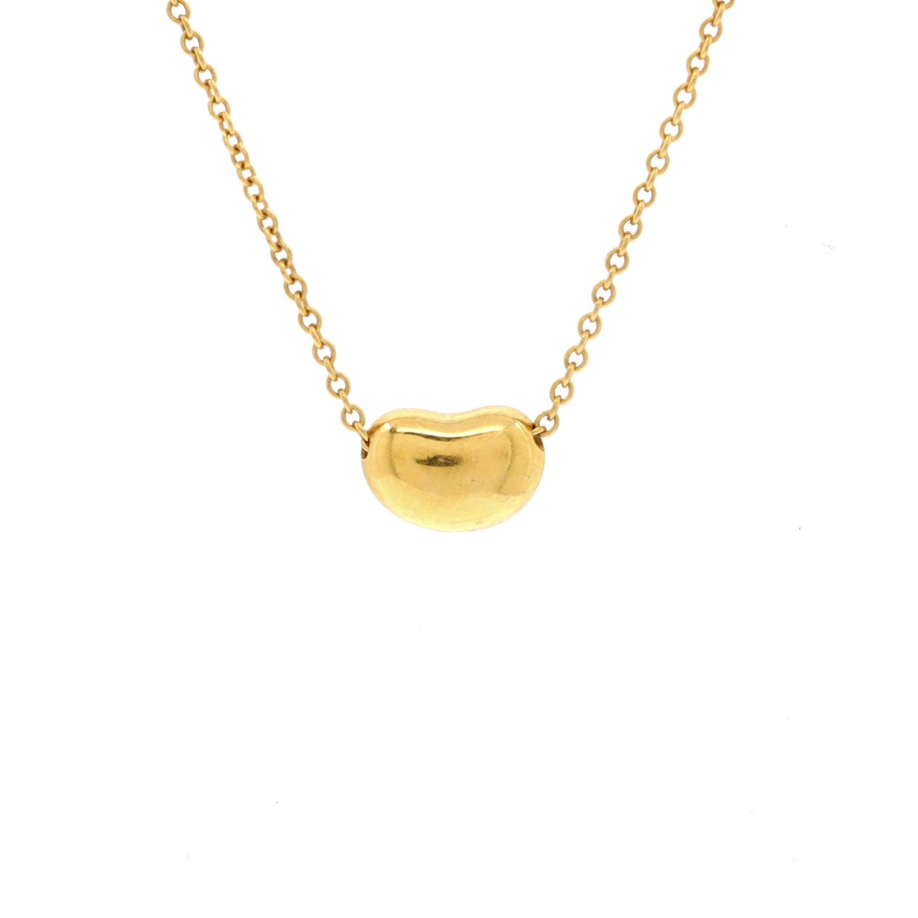 Elsa Peretti Bean Pendant Necklace 18K Yellow Gold 9mm