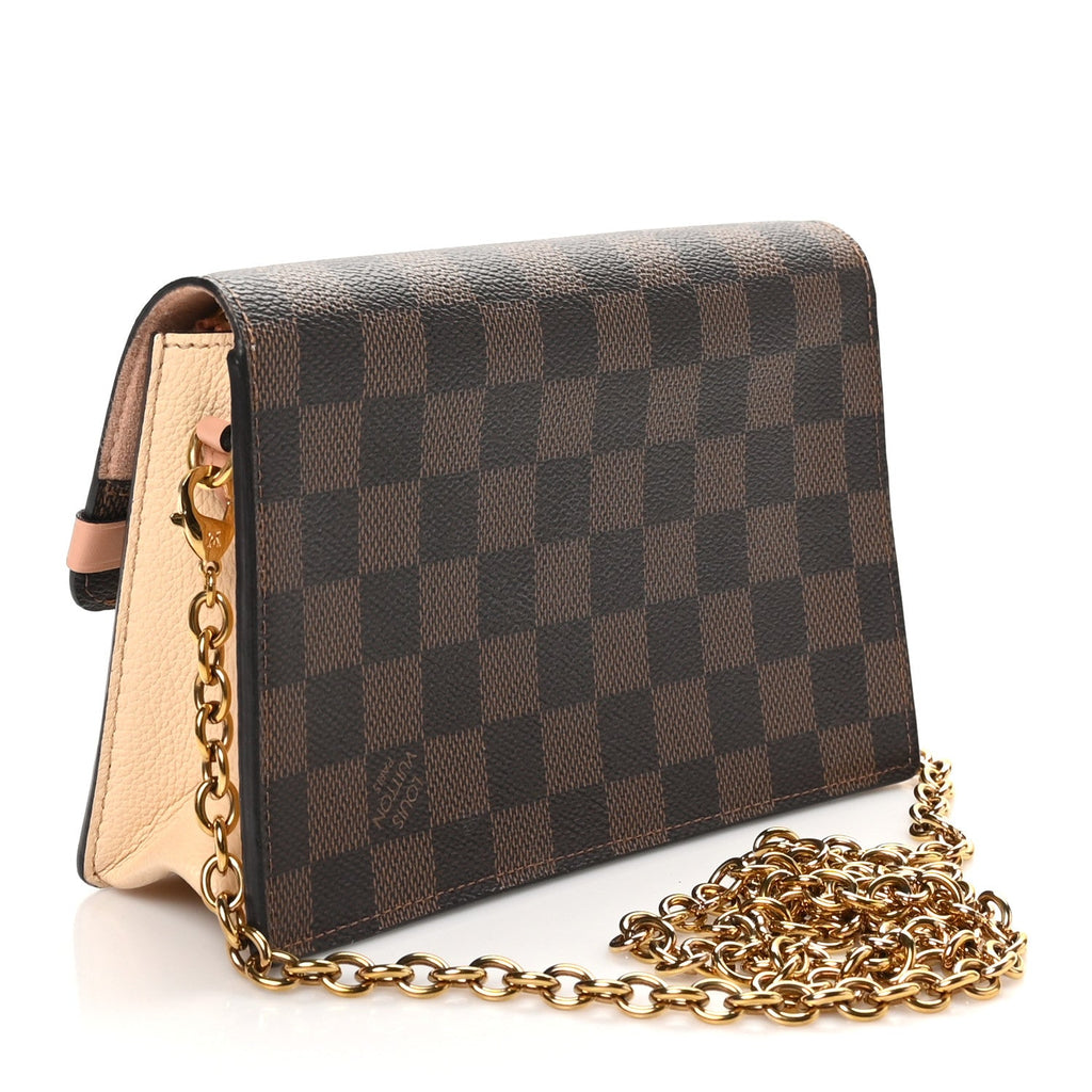 Damier Ebene Vavin Chain Wallet Creme