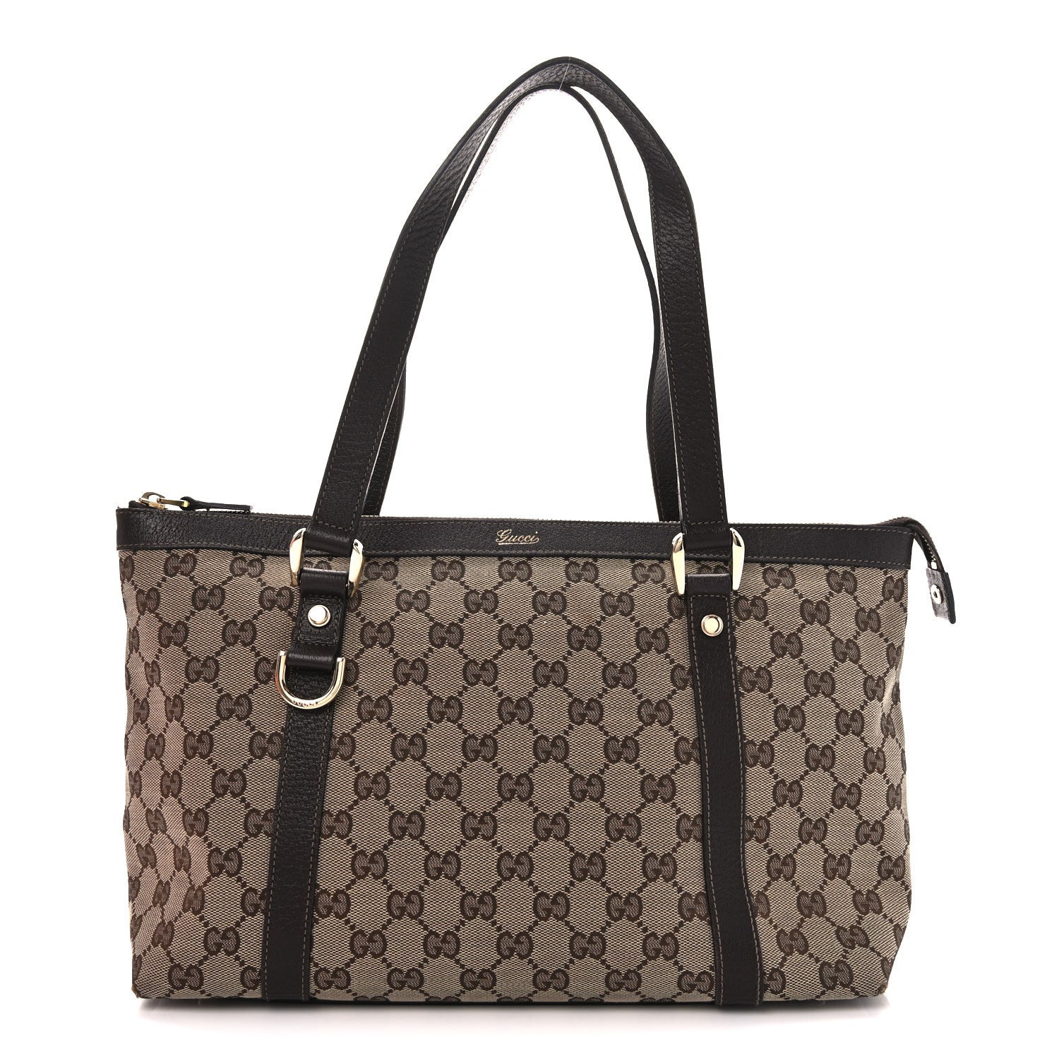 Monogram Medium Abbey Tote Dark Brown