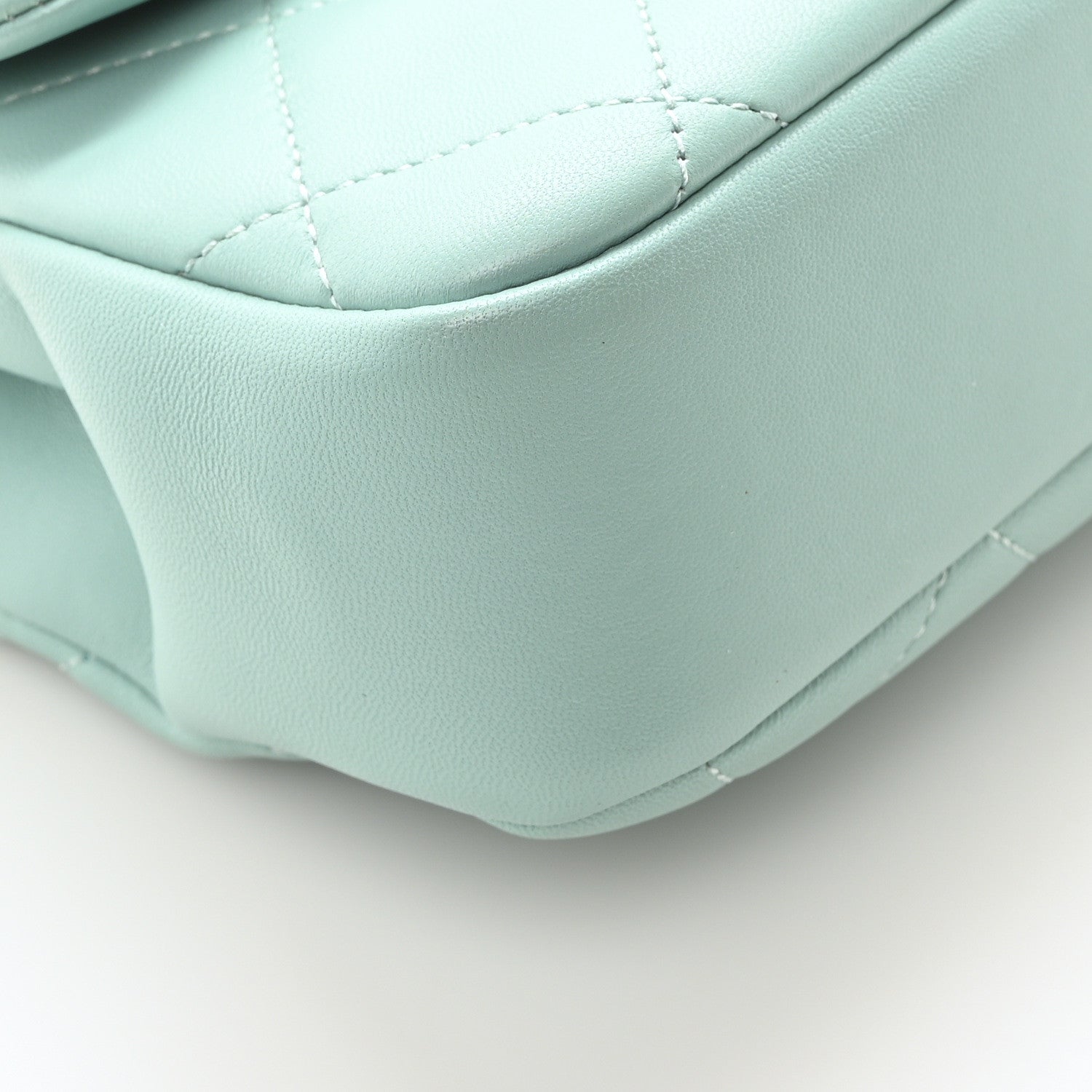 Lambskin Quilted Medium In The Loop Handle Flap Bag Light Blue