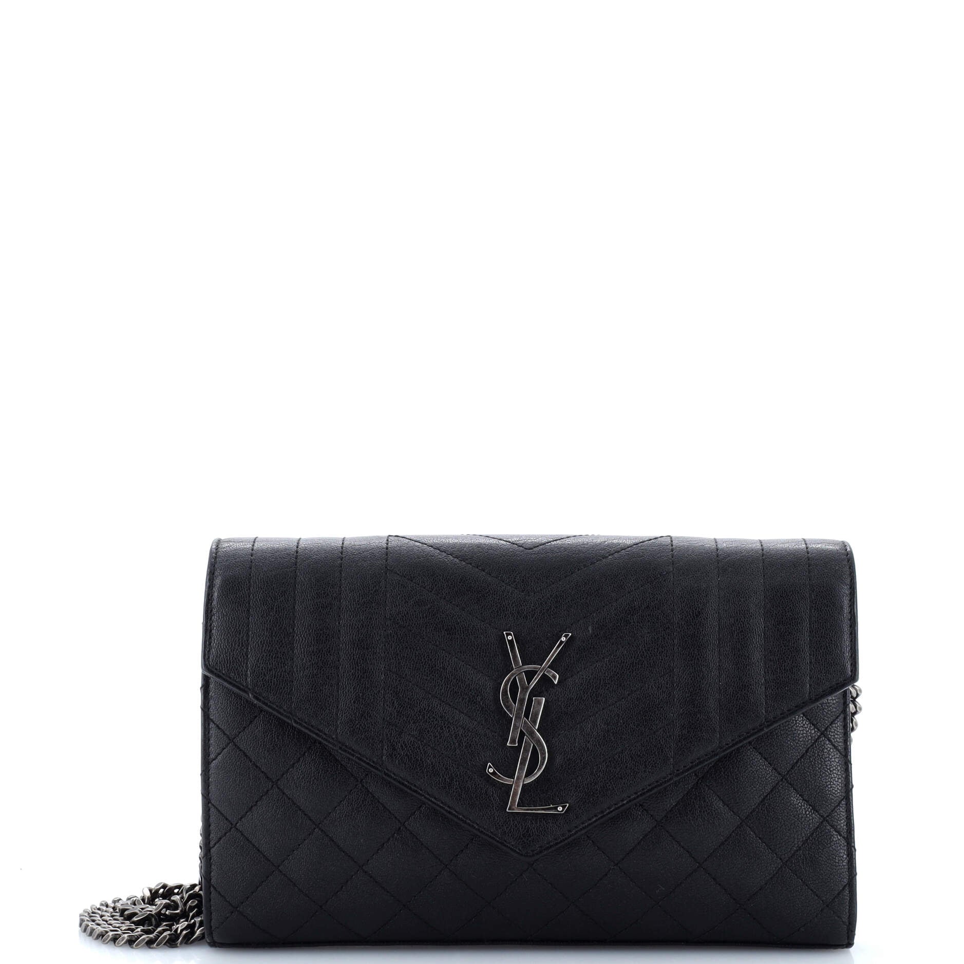 Classic Monogram Chain Wallet Mixed Matelasse Leather Medium